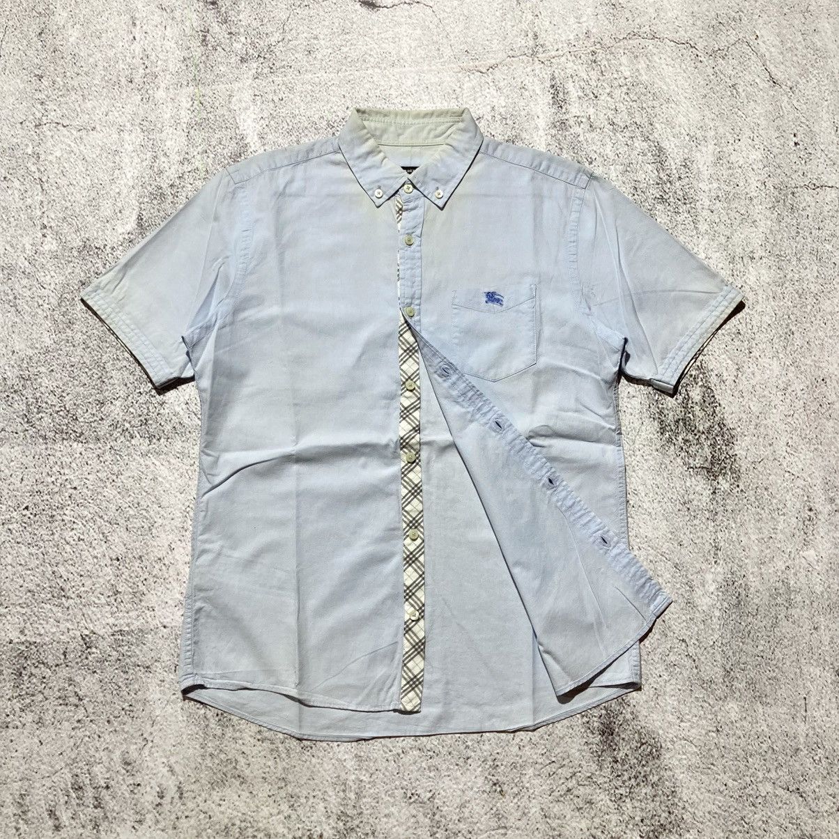 Burberry Vintage Burberry Black Label Pocket Logo Shirt Blue Luxury Size US M / EU 48-50 / 2 - 10 Thumbnail
