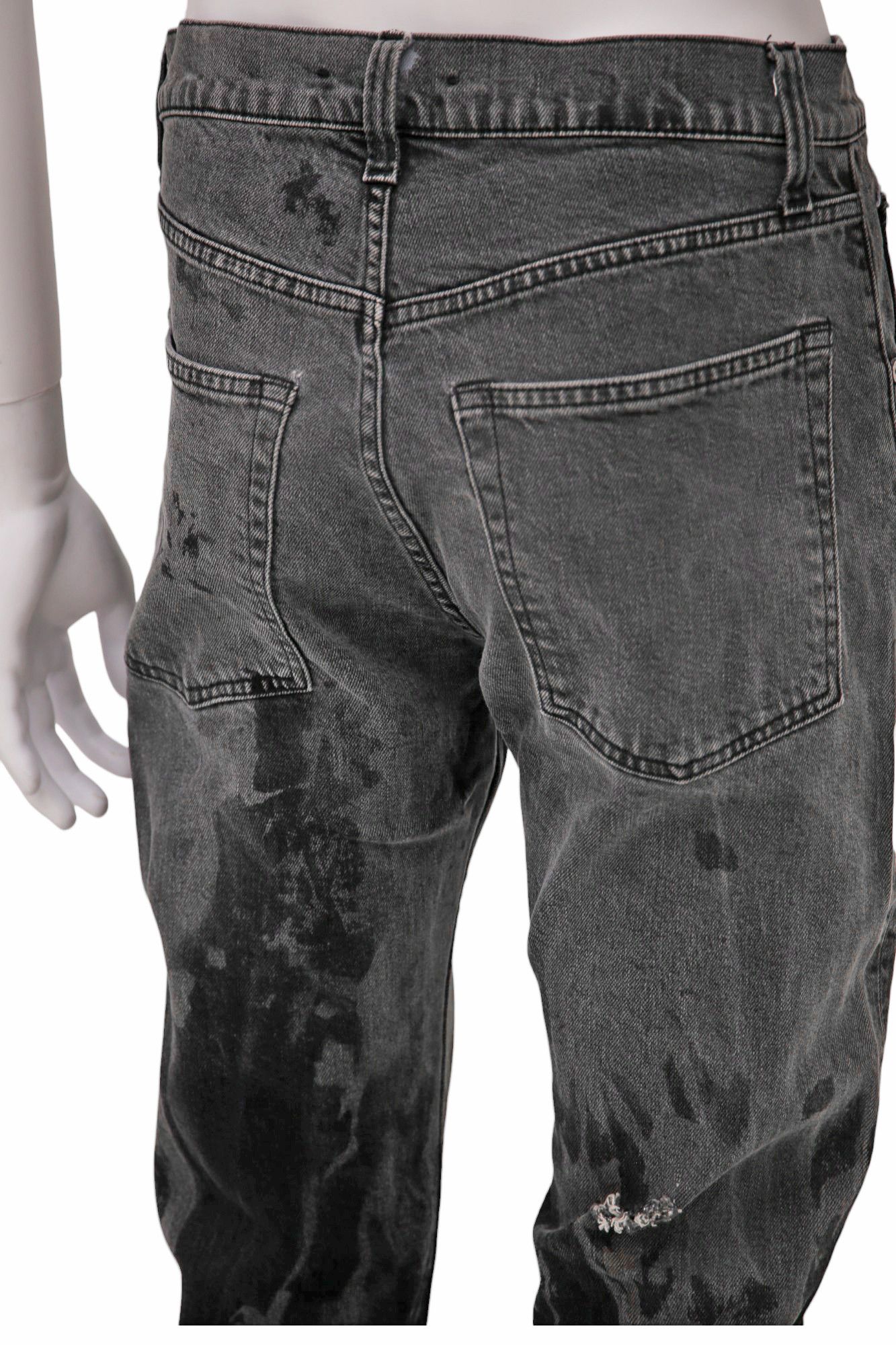 Helmut Lang Grey Distressed Painted Jeans Size US 29 - 7 Thumbnail