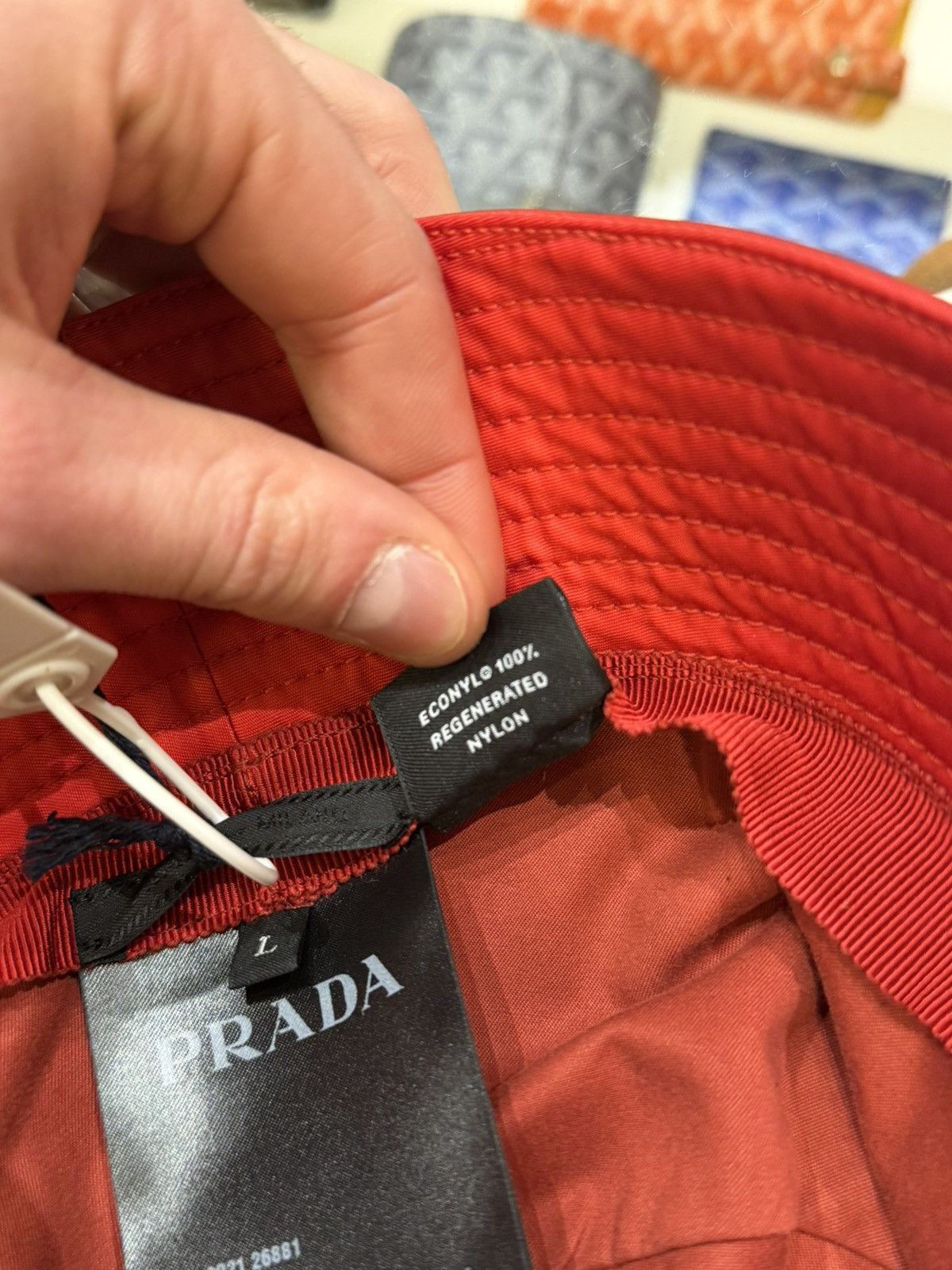 Prada Prada Nylon Bucket Hat - Red Size ONE SIZE - 13 Thumbnail