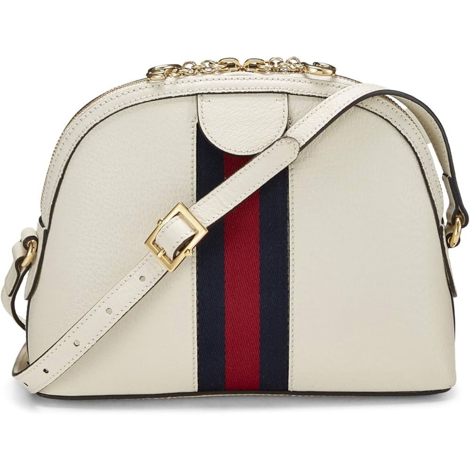 Gucci Gucci Ophidia Leather GG Web White Small Shoulder Bag 719881 Size ONE SIZE - 1 Thumbnail