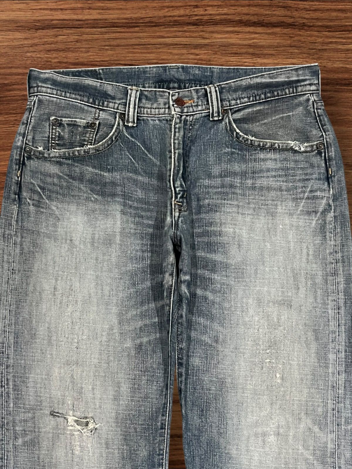 Japanese Brand Vintage Japanese Brand GL Heart Blue Washed Baggy Leg Jeans Size US 36 / EU 52 - 4 Thumbnail