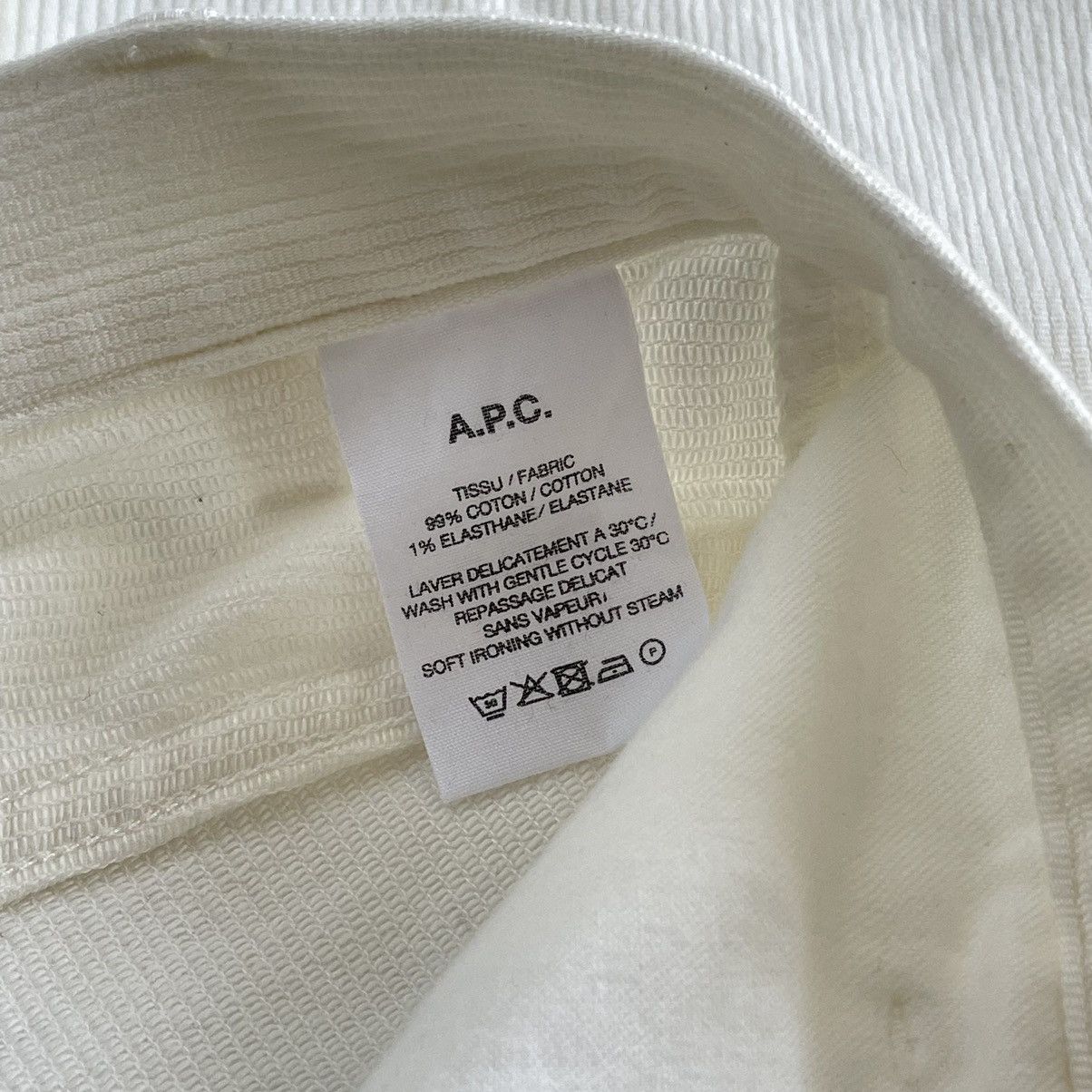 A.P.C. A.P.C. Rue Madame Paris Cream White Stretch Pants Size US 30 / EU 46 - 15 Thumbnail