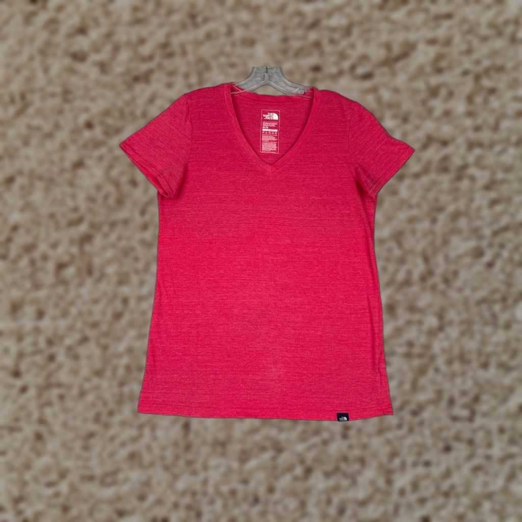 The North Face The North Face Shirt Women M Pink Short Sleeve V-Neck Polyester Blend Casual Short Sleeve T-Shirt Womens Knit Jersey Regular 90s Cowboy Outdoor Basic Size M / US 6-8 / IT 42-44 - 1 Thumbnail