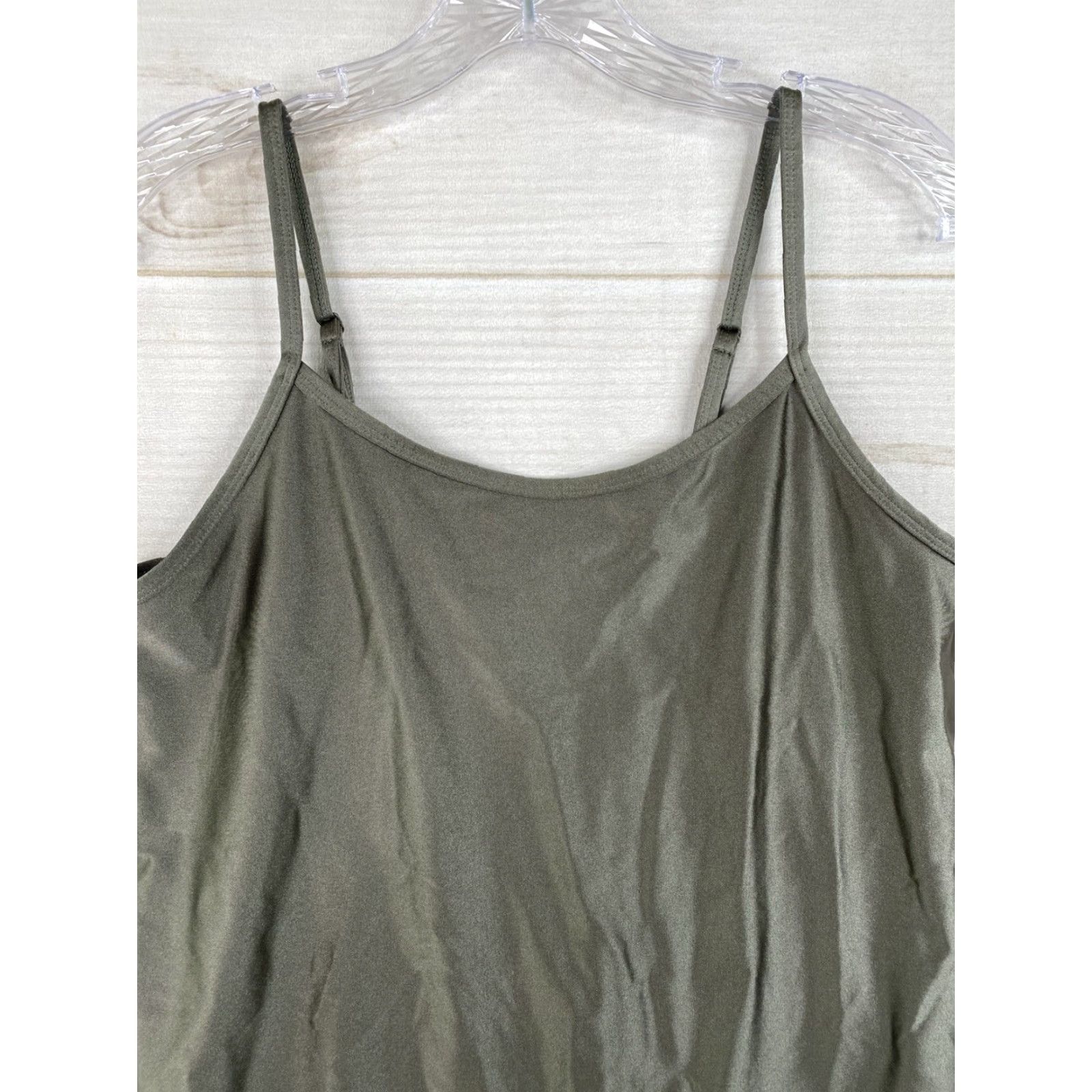 Torrid Torrid Bodysuit Top Sz 0X Green Shiny Snap Crotch Sleeveless Nylon Stretch Size XL / US 12-14 / IT 48-50 - 2 Thumbnail