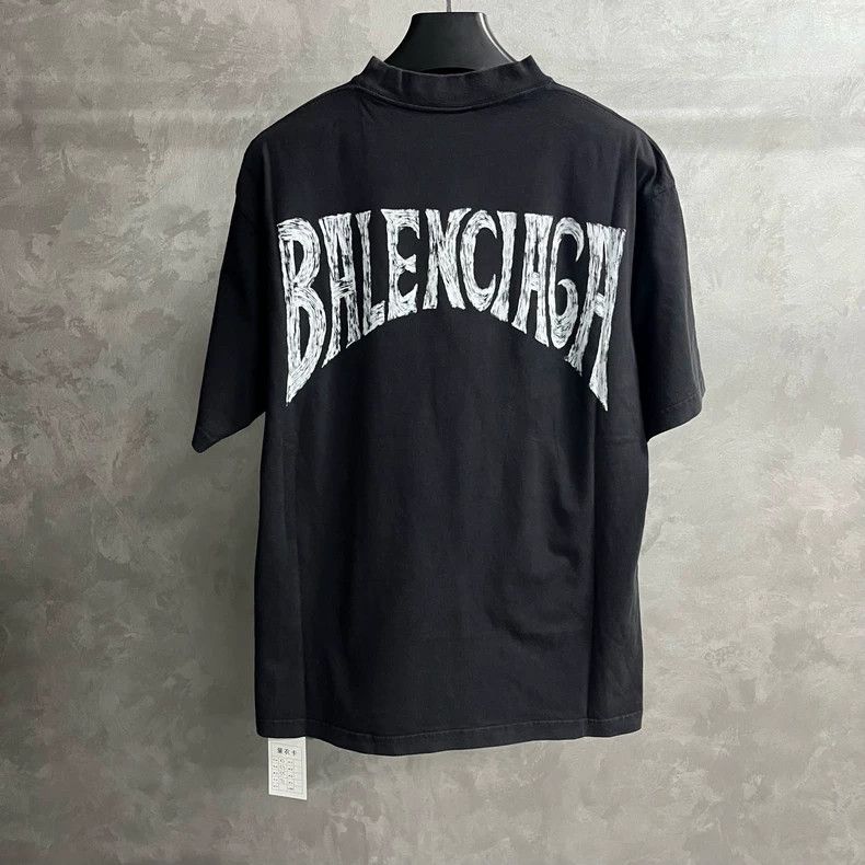 Balenciaga Balenciaga Black letter architectural printed round neck s Size US XS / EU 42 / 0 - 2 Thumbnail