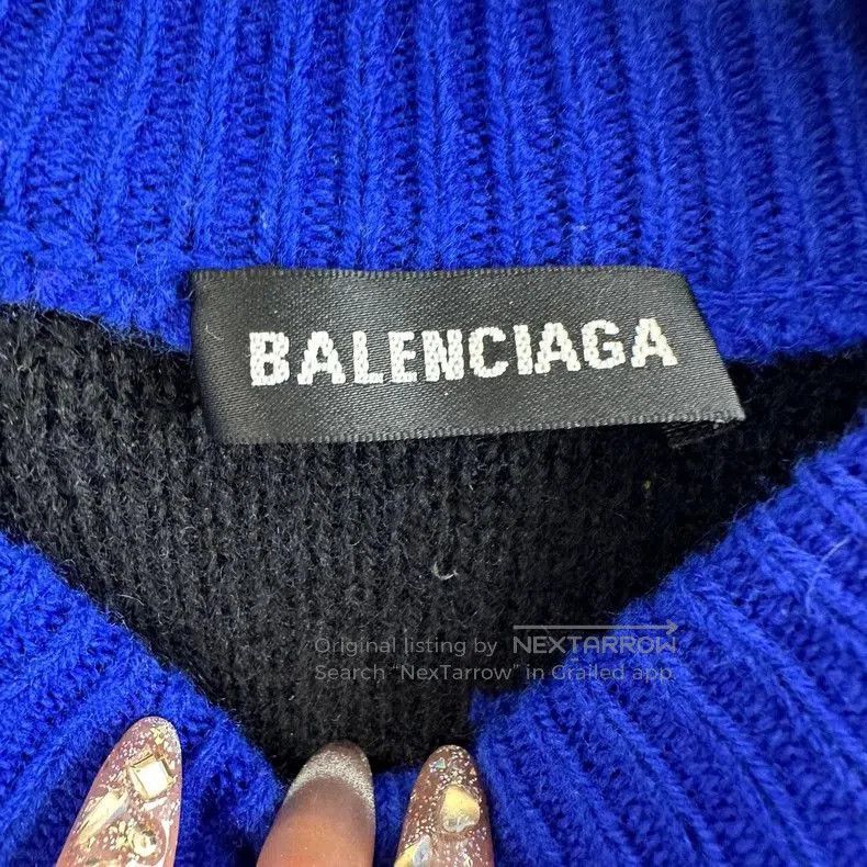Balenciaga Balenciaga Blue Logo Print Sweater S. Size US S / EU 44-46 / 1 - 4 Thumbnail