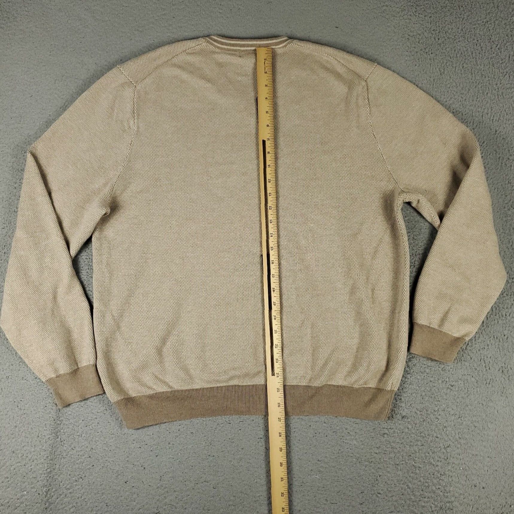 Brooks Brothers Brooks Brothers Mens Extra Large XL Cotton V Neck Beige Pullover Sweater Size US XL / EU 56 / 4 - 4 Thumbnail