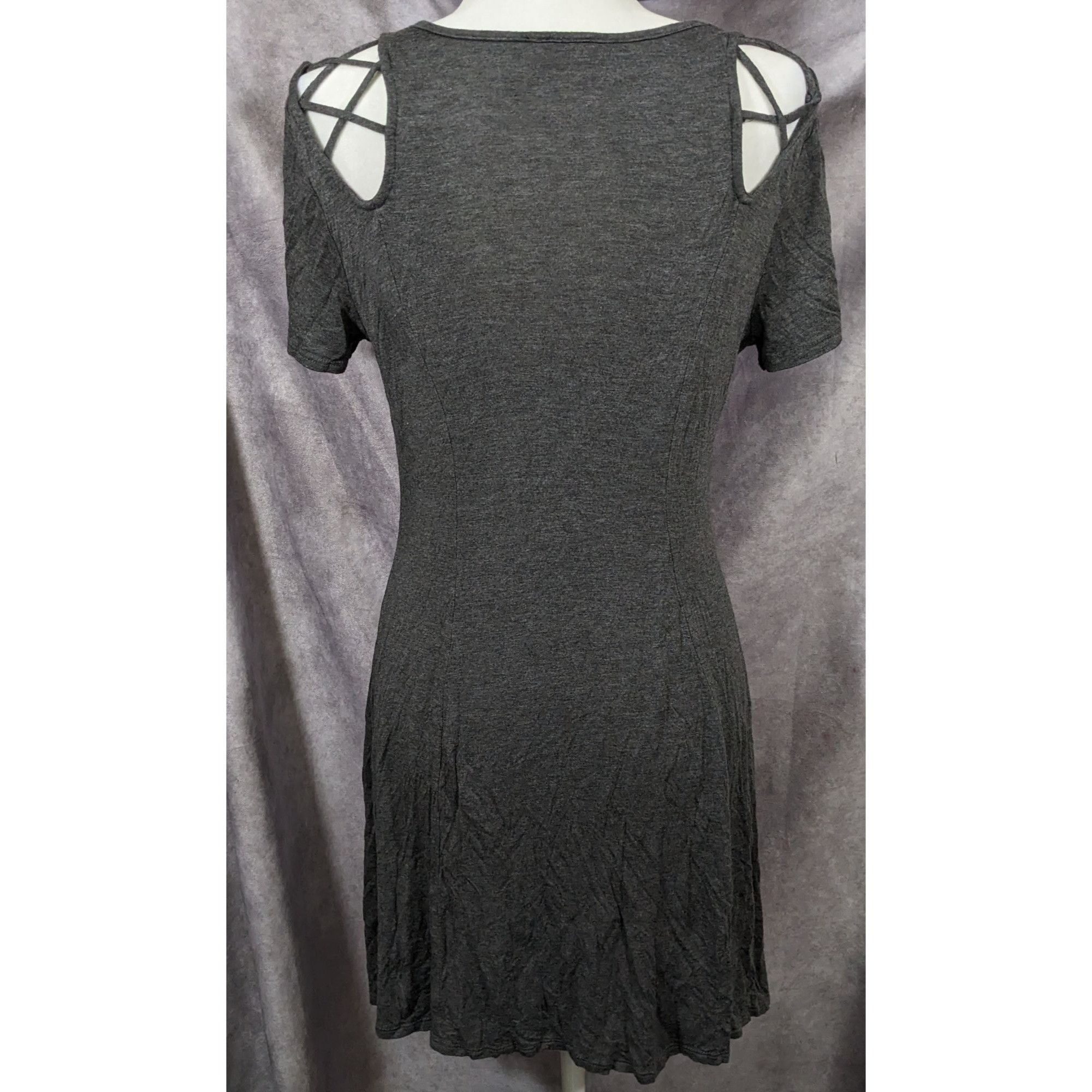 Other Romantic Grey Lattice Shoulder Dress by Shiela Rose Size L / US 10 / IT 46 - 5 Thumbnail