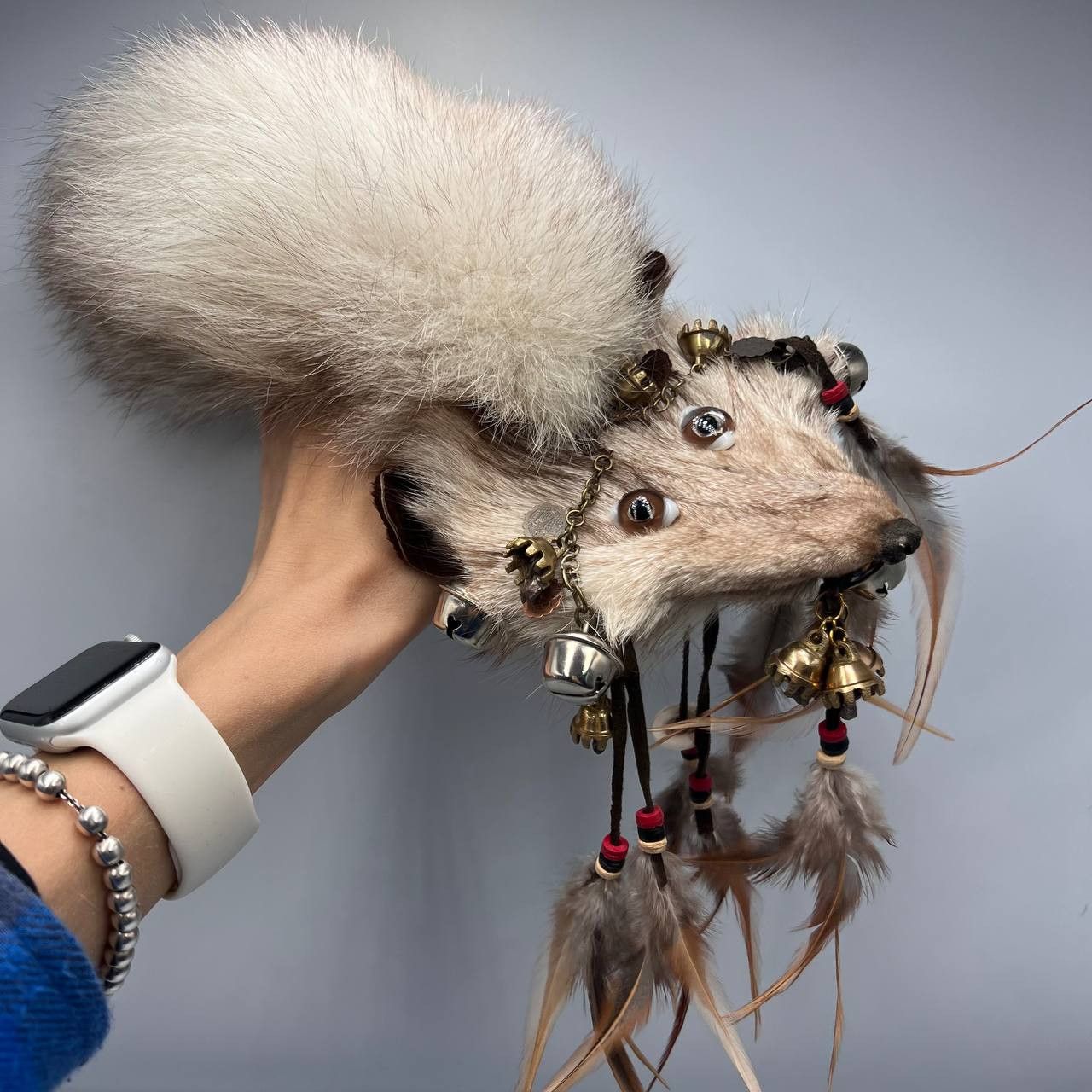 Vintage Vintage Healing Real Eco-friendly Fur Fox Tail Amulet Bells Size ONE SIZE - 4 Thumbnail
