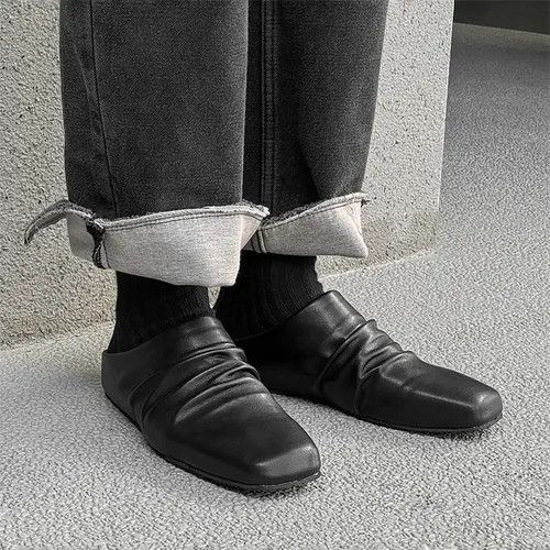 Leather Stylish Black Slouch Fukatsu x Katou Size US 7 / EU 40 - 4 Thumbnail
