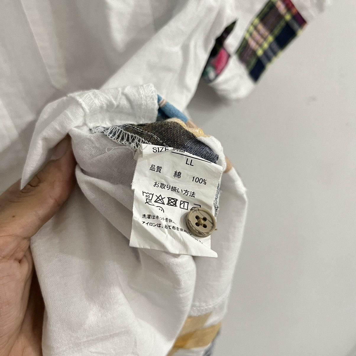 Issey Miyake Fat Animals - Patchwork Short Sleeve Button Up Size US L / EU 52-54 / 3 - 4 Thumbnail