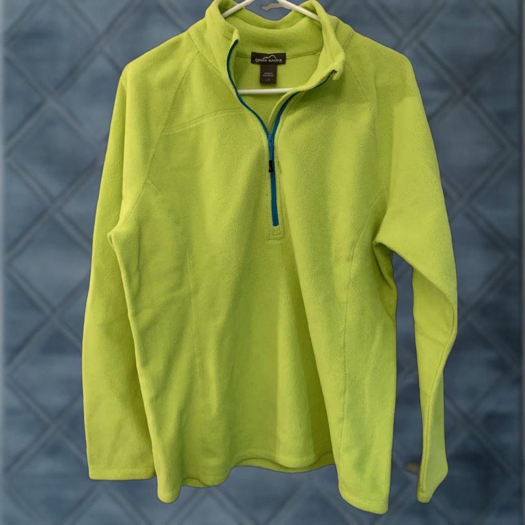 Eddie Bauer Eddie Bauer Men's Fleece Pullover 1/4 Zip Size Large HIGHLIGHTER YELLOW Size US L / EU 52-54 / 3 - 1 Thumbnail