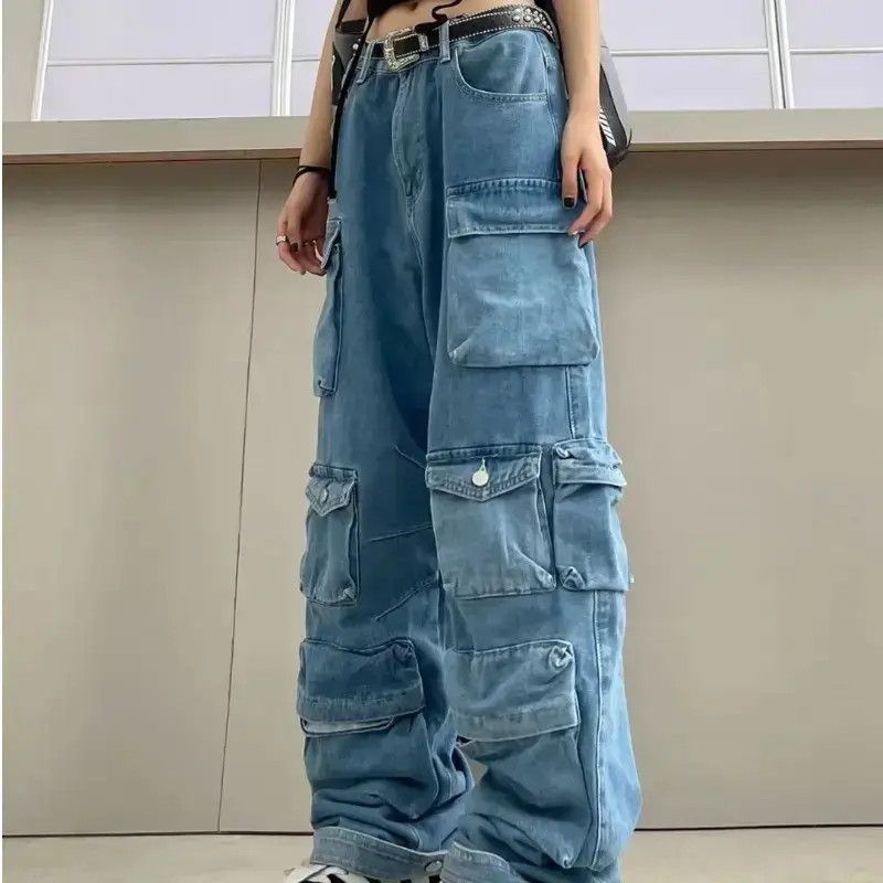 Japanese Brand Retro loose straight leg high street pocket jeans Size US 32 / EU 48 - 5 Thumbnail