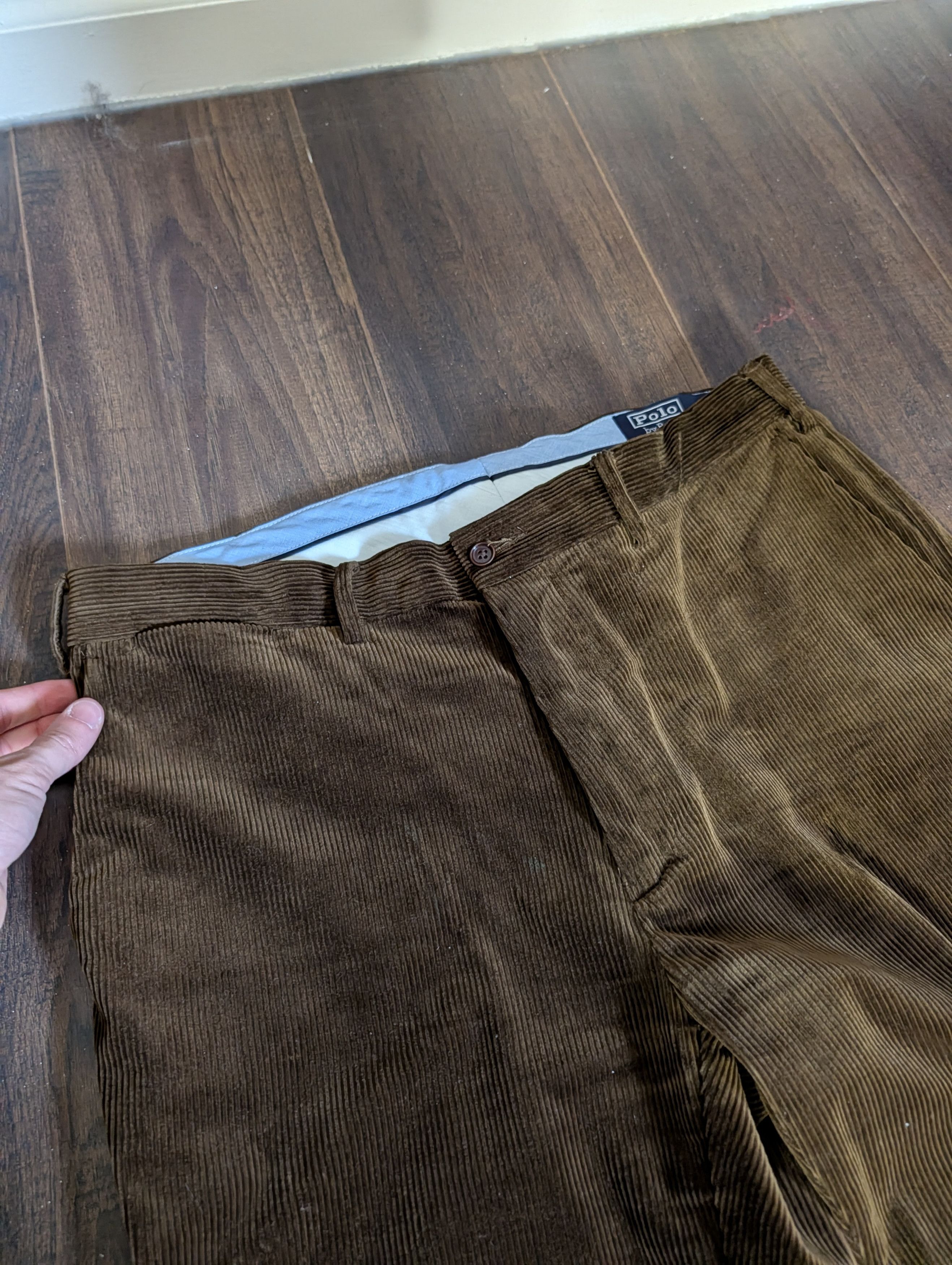 Polo Ralph Lauren Dark brown cotton corduroy Classic Fit mens pants 36x32 Size US 36 / EU 52 - 2 Thumbnail