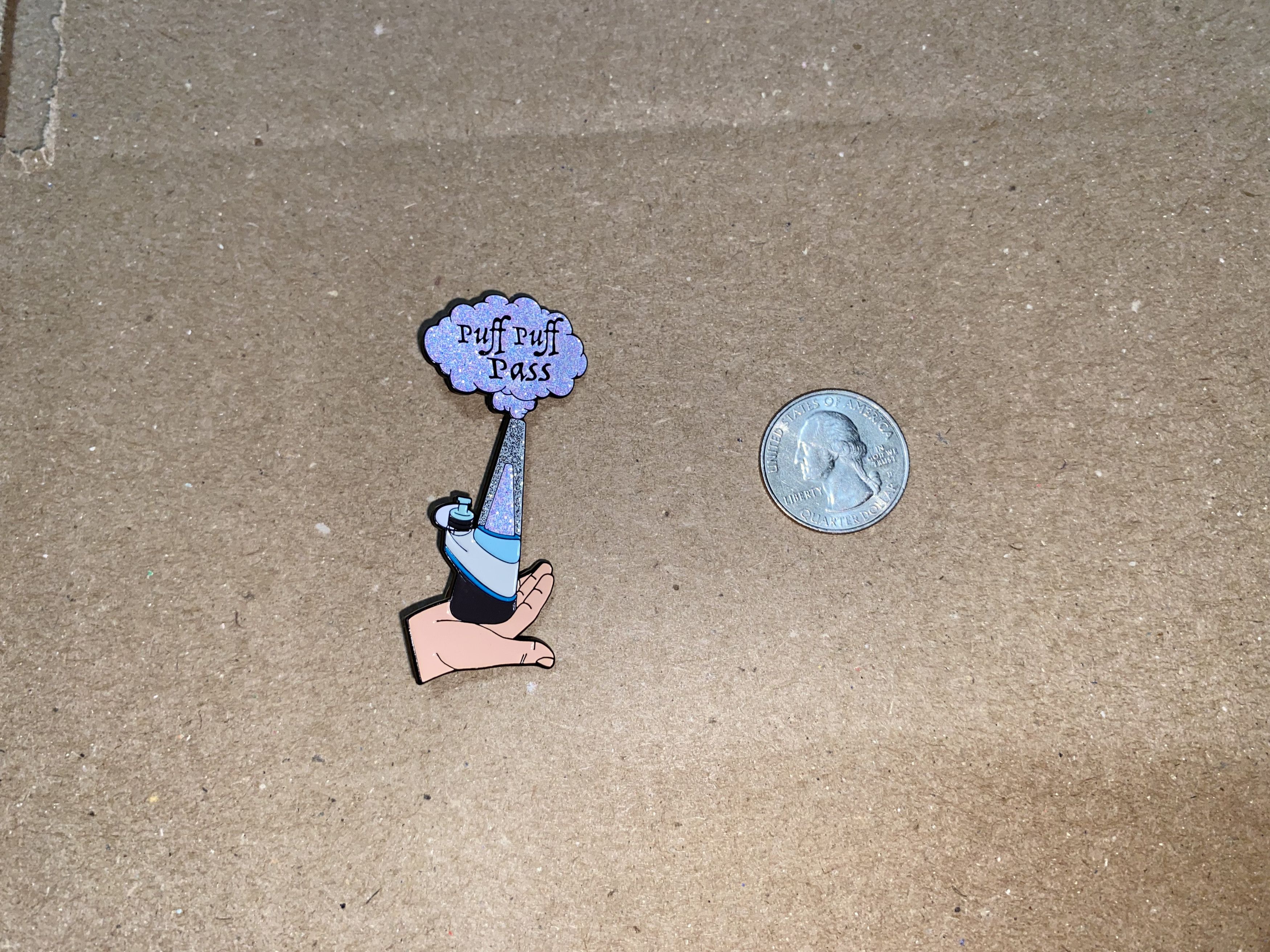 Other Novelty Smoking Enamel Lapel Pin Puff Puff Pass joint bong ! Size ONE SIZE - 4 Thumbnail