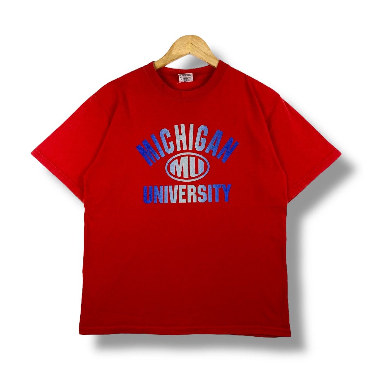 Vintage Vintage 90's MICHIGAN UNIVERSITY Graphic Tee Shirt Medium Size US M / EU 48-50 / 2 - 1 Thumbnail