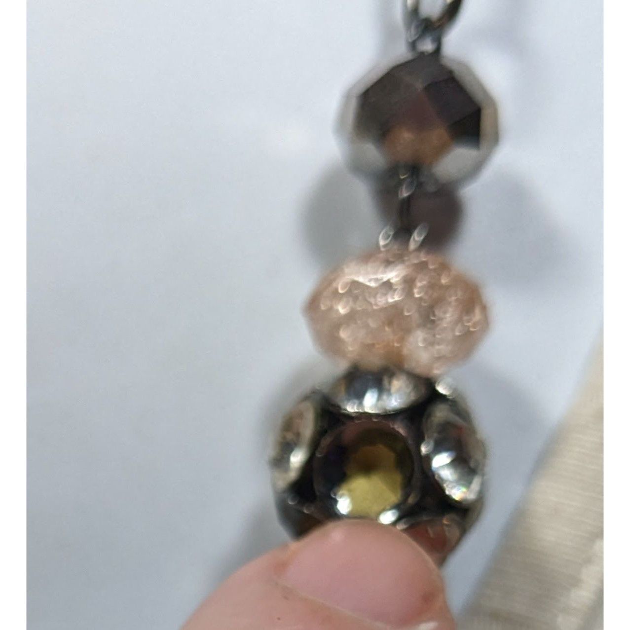 Vera Wang Vera Wang Gunmetal And Pink Glass Layered Station Necklace Size ONE SIZE - 6 Thumbnail