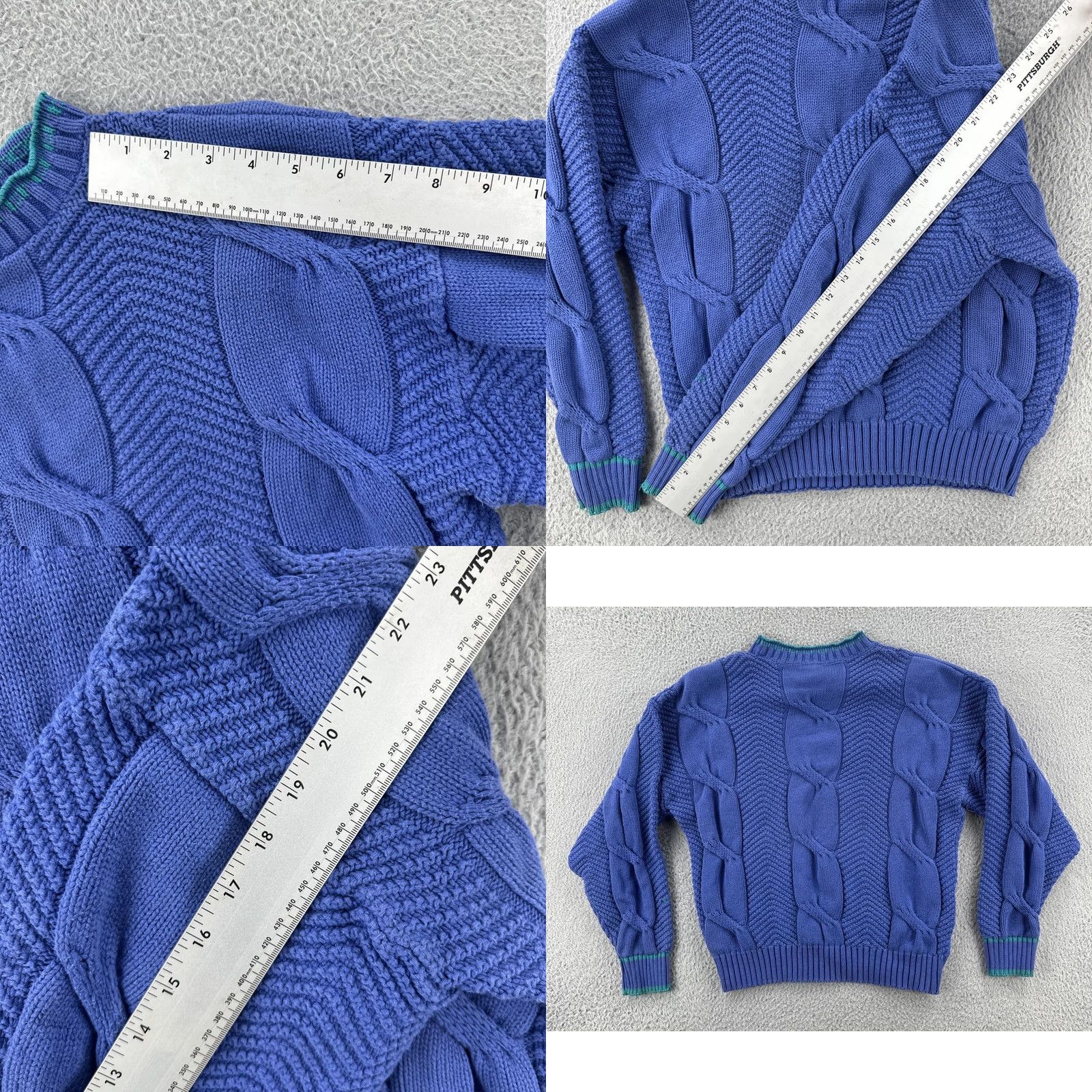 Vintage VINTAGE Sportswear Sweater Women Large Blue 90s Chunky-Knit Crew Neck Cotton Pullover Shirt Womens Size L / US 10 / IT 46 - 9 Thumbnail