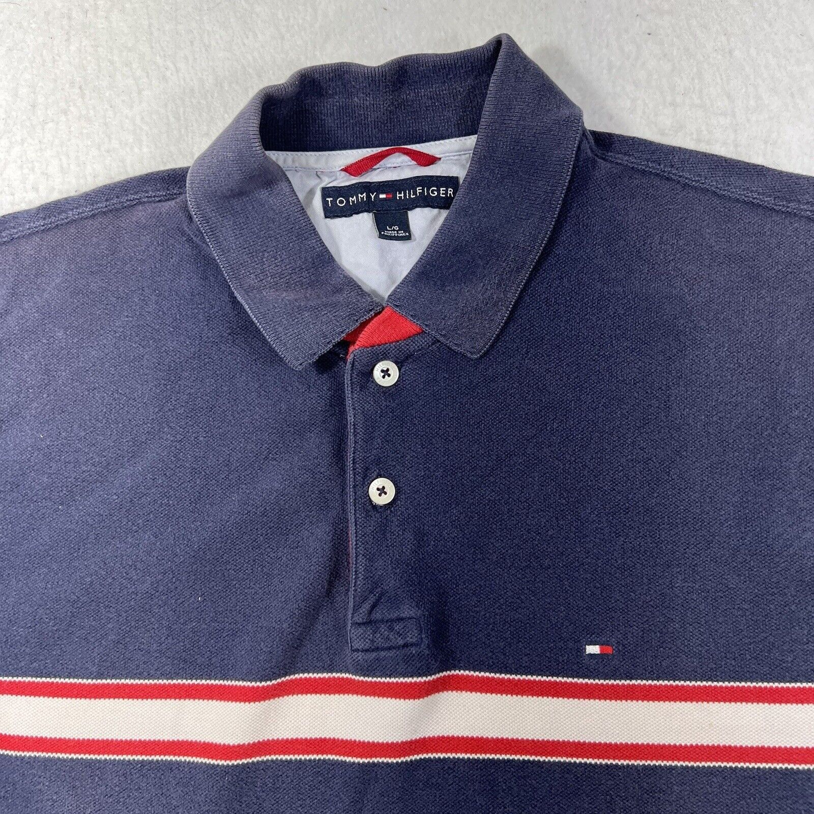 Tommy Hilfiger Tommy Hilfigers Large Blue Red White Stripe Polo Shirt Size US L / EU 52-54 / 3 - 2 Thumbnail