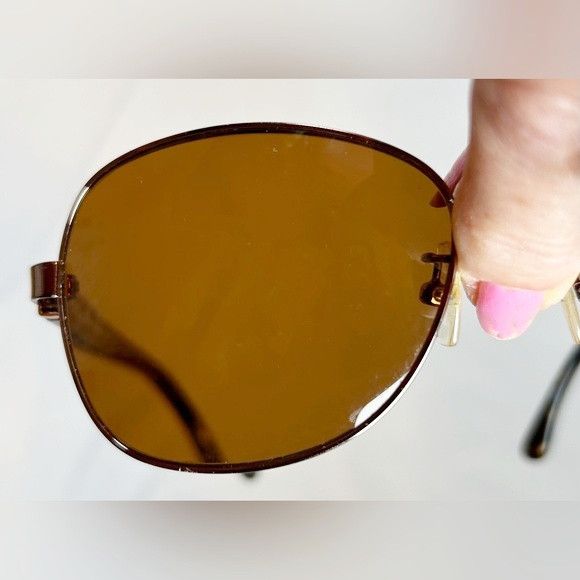 Michael Kors Michael Kors Tunisia Brown Gold Metal Tortoise Sunglasses Size ONE SIZE - 4 Thumbnail