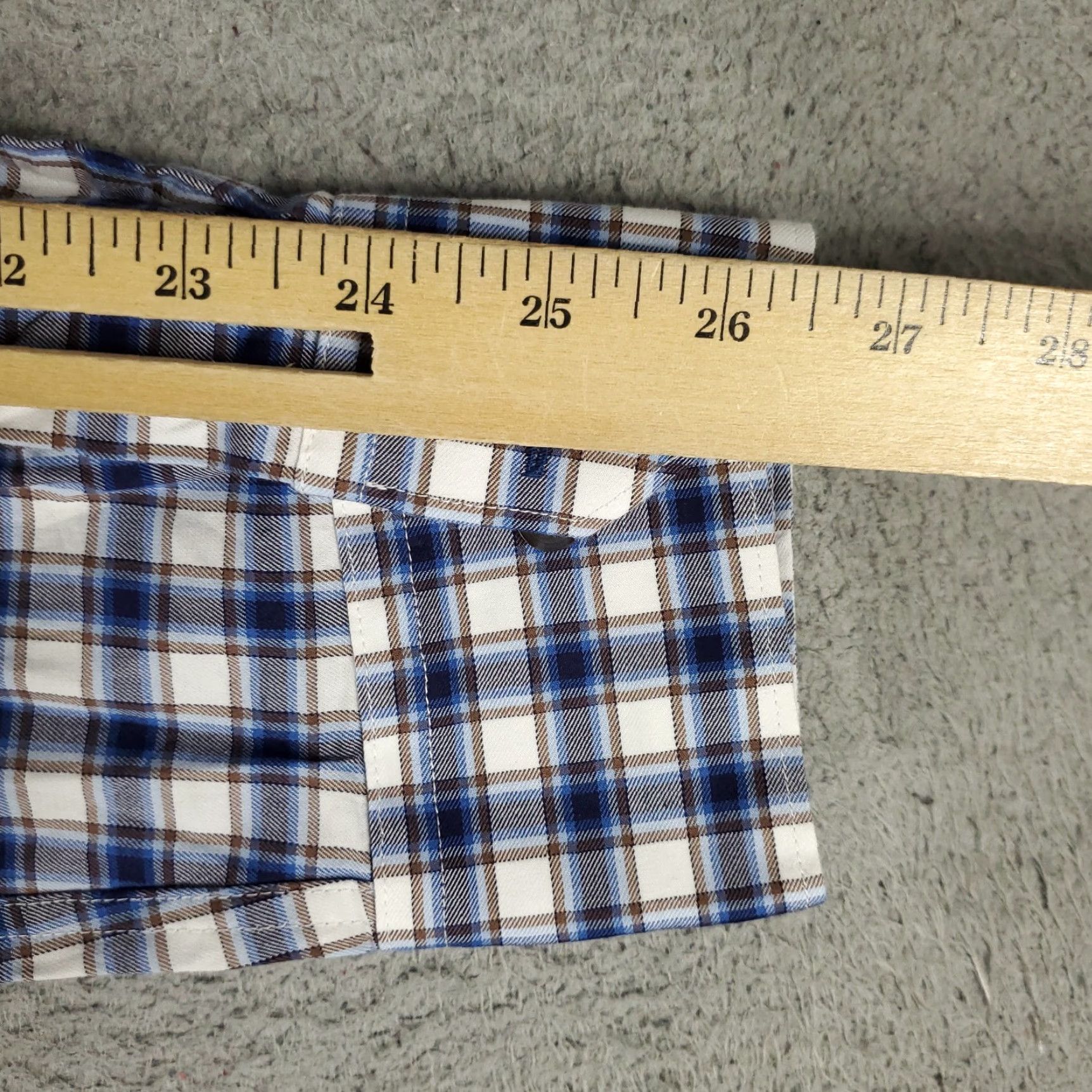BUGATCHI Bugatchi Uomo Shirt Mens 2XL Blue Plaid Button Up Long Sleeve Size US XXL / EU 58 / 5 - 6 Thumbnail