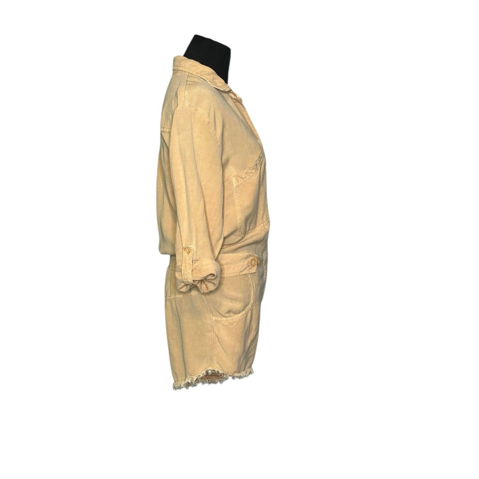 Young Fabulous & Broke YFB River Camel Pigment Linen Romper size XS Size 27" / US 4 / IT 40 - 6 Thumbnail