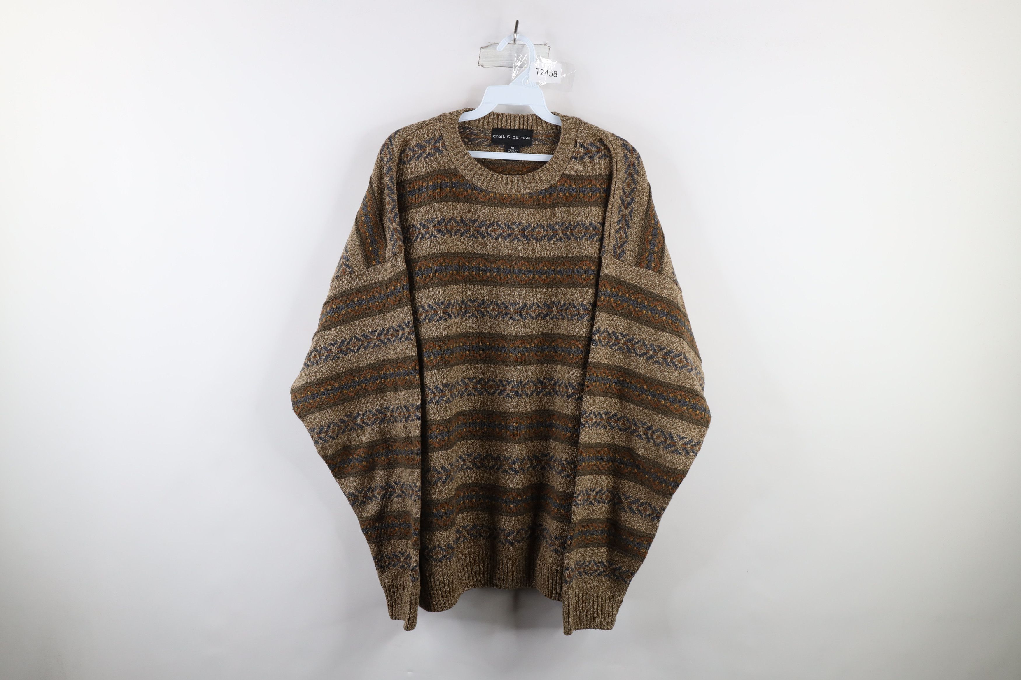 Vintage Vintage 90s Streetwear Fair Isle Knit Sweater USA Size US XL / EU 56 / 4 - 1 Thumbnail