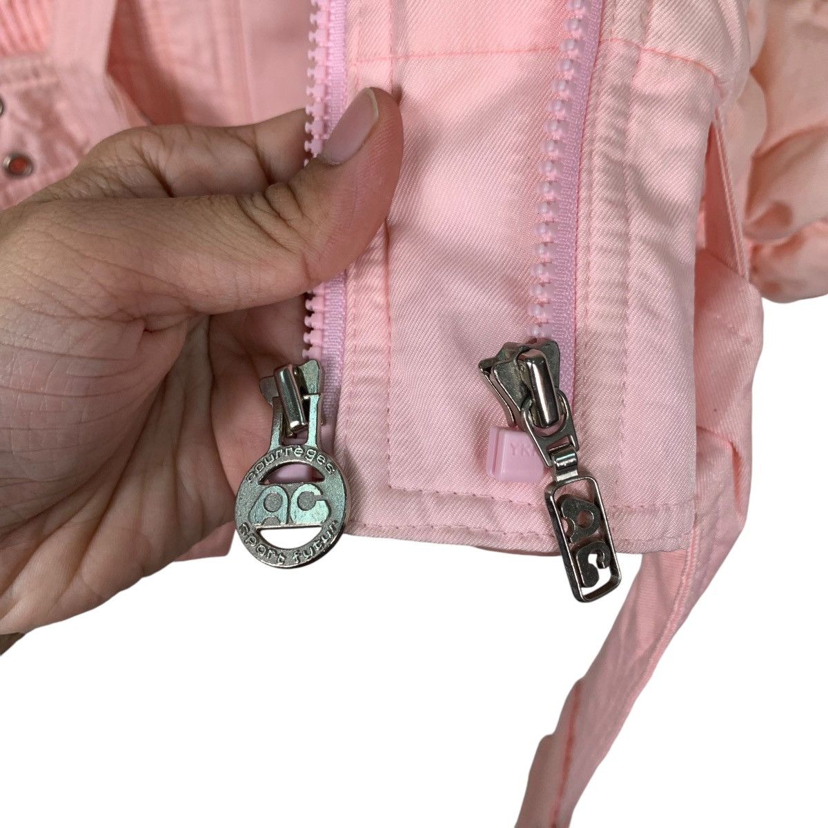 Courreges COURREGES Fur Hoodie Pink Belted Crop Jacket #1230-C56 Size S / US 4 / IT 40 - 15 Thumbnail