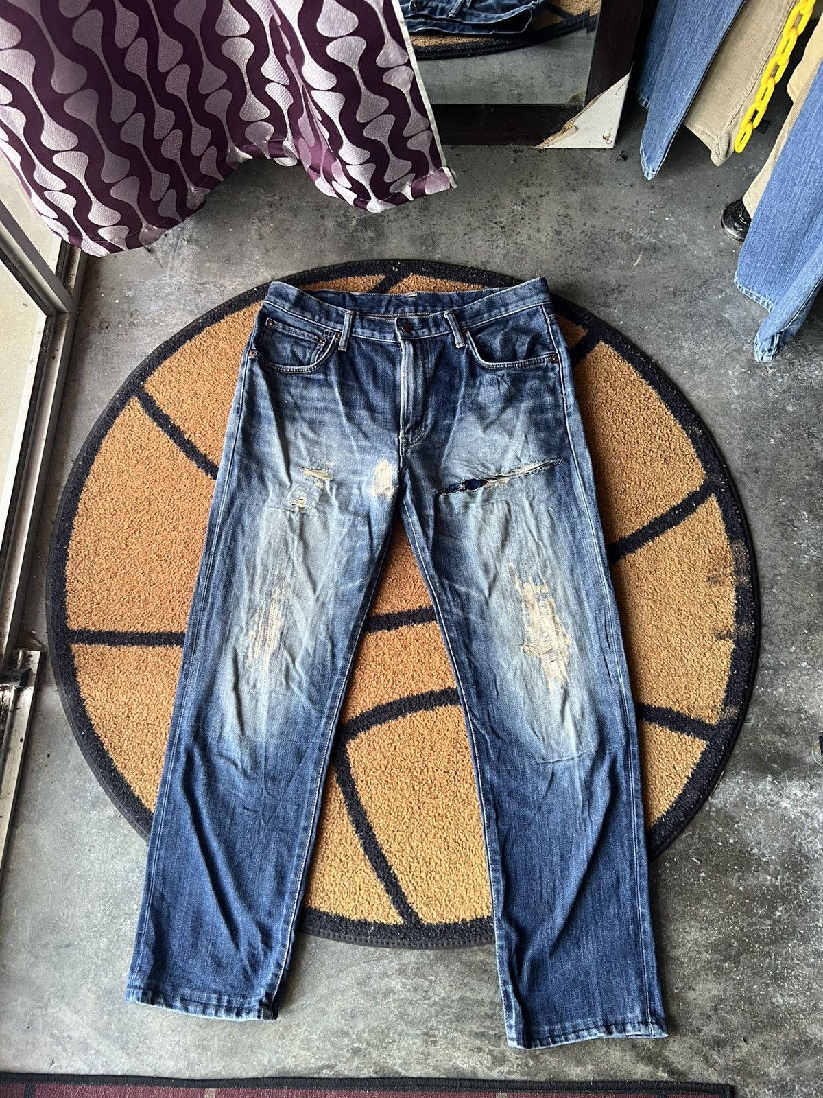 Edwin 🔥Made in Japan Edwin Distressed Denim Size US 35 - 2 Thumbnail