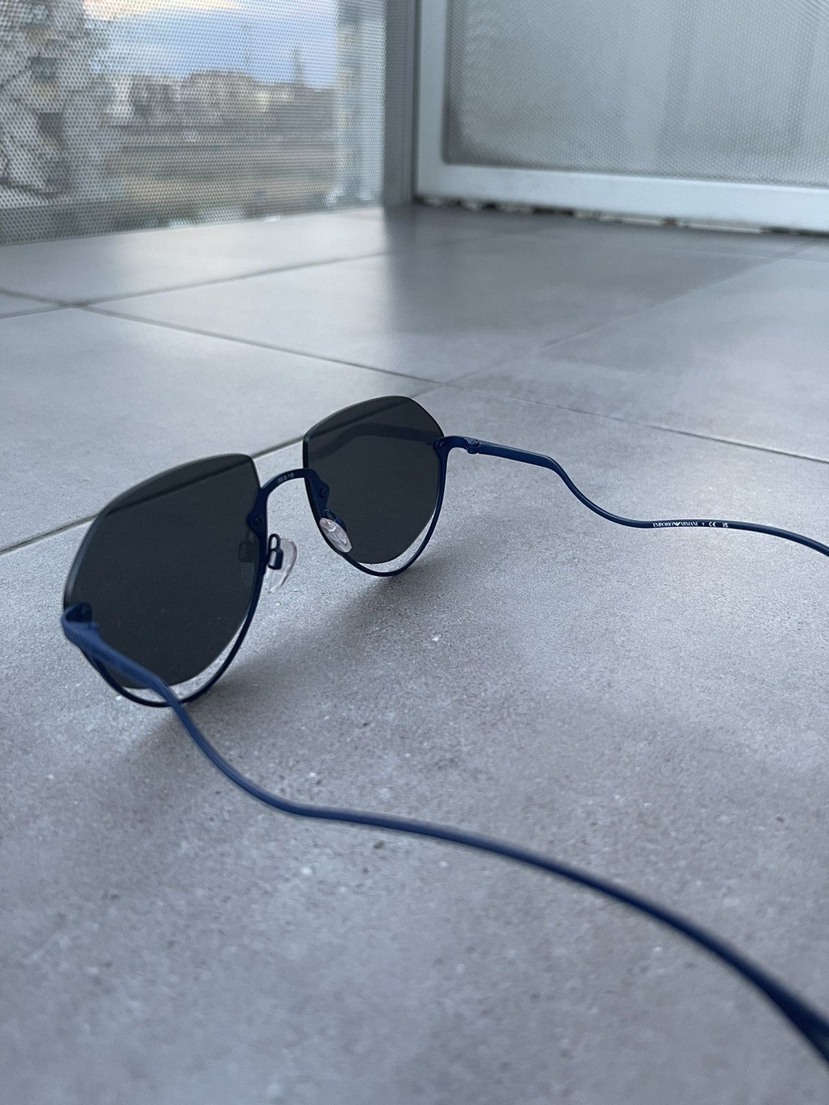 Emporio Armani Emporio Armani EA2137 3018/55 Blue Aviator Sunglasses Size ONE SIZE - 12 Thumbnail