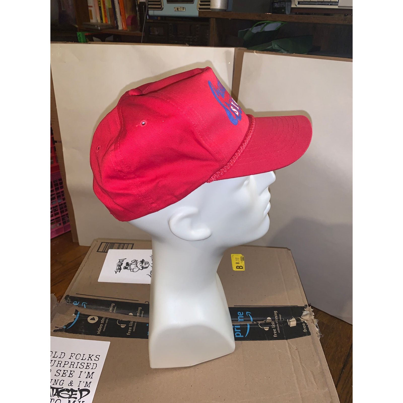 Vintage Vintage Red Rope Trucker Hat Custom Sign Co Snapback 5 Panel Size ONE SIZE - 4 Thumbnail
