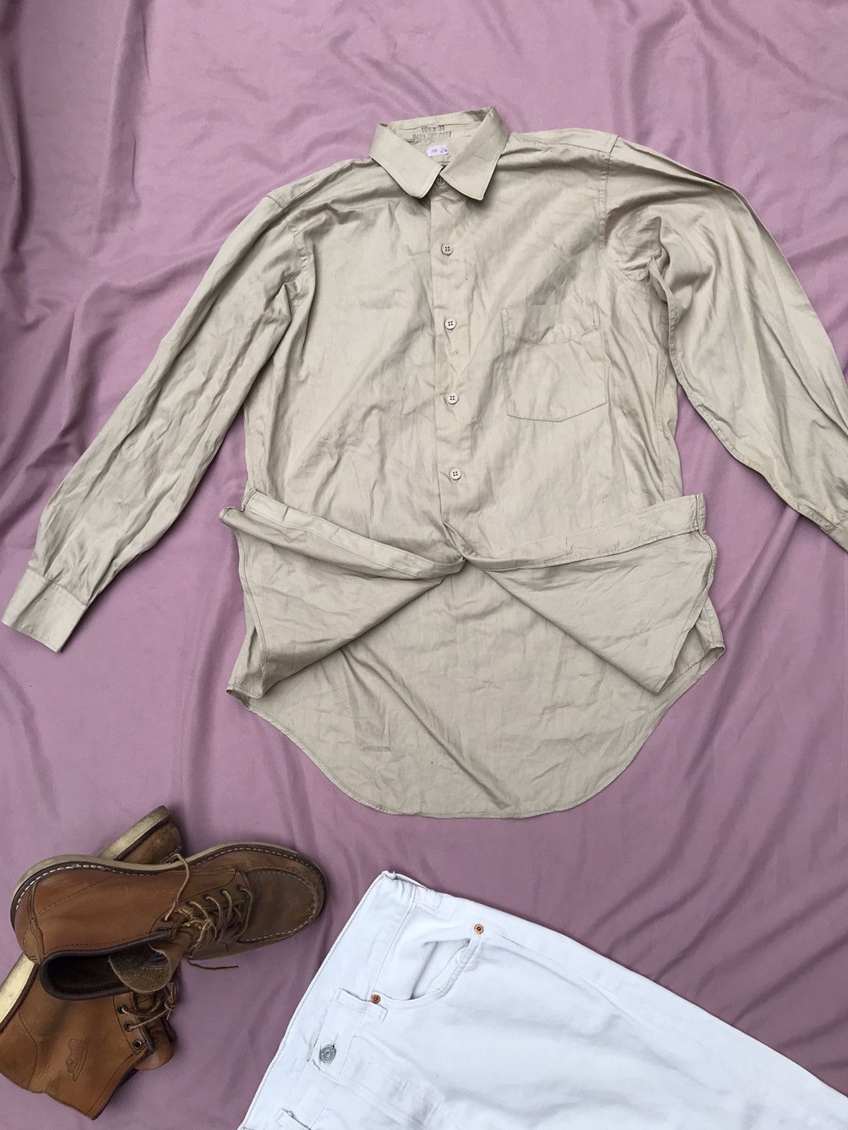 Other VINTAGE TAN US ARMY UTILITY COTTON SHIRT Size US S / EU 44-46 / 1 - 8 Thumbnail