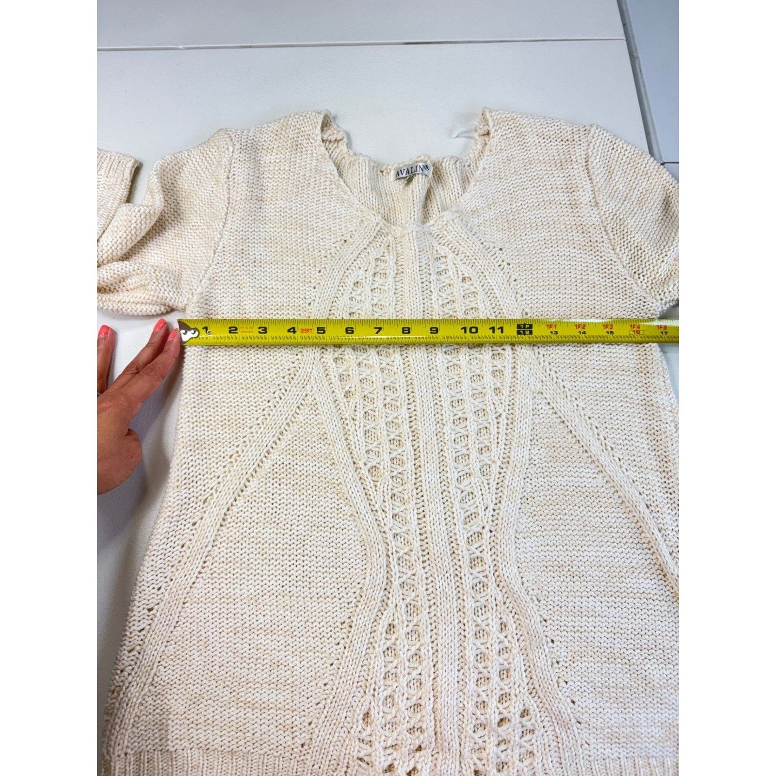 & Other Stories Avalin Knit Sweater Womens Small Cream Beige Open Weave Size S / US 4 / IT 40 - 5 Thumbnail