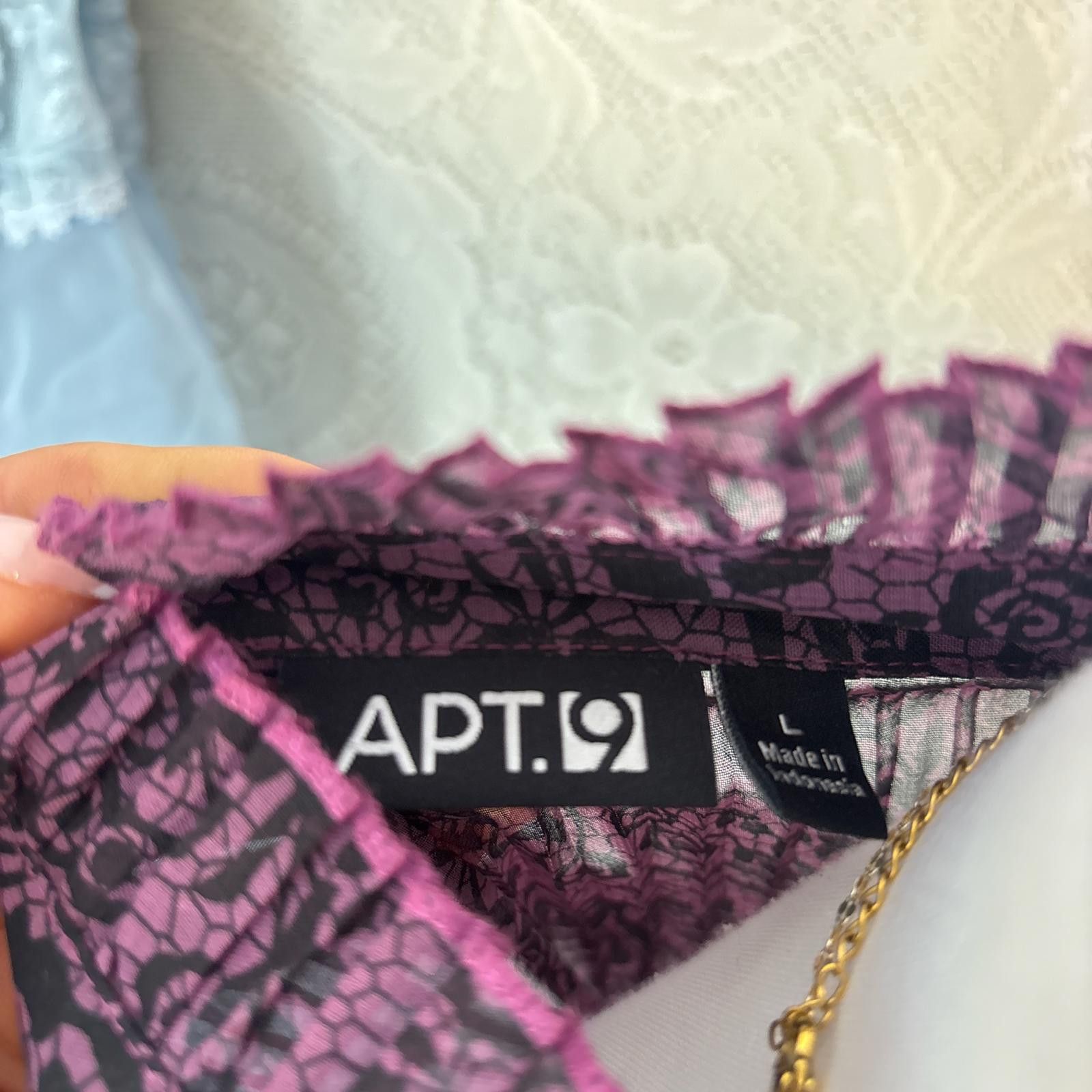 Apt. 9 y2k purple grunge fitted button up blouse Size L / US 10 / IT 46 - 5 Thumbnail