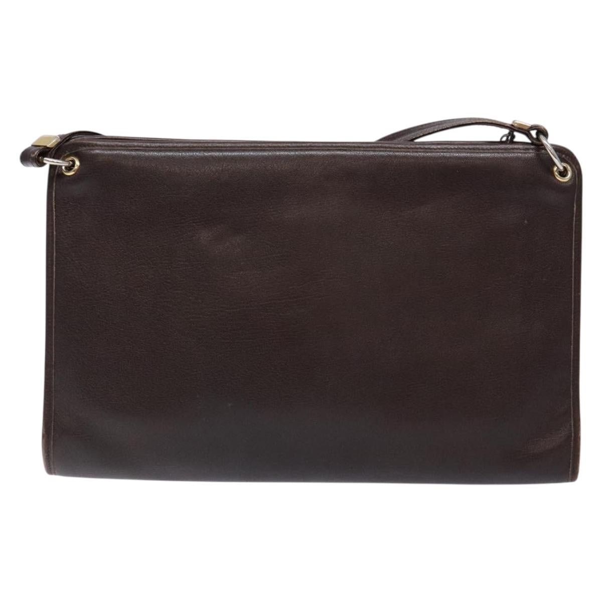 Dior DIOR Shoulder Bag Leather Dark Brown Gold Size ONE SIZE - 3 Thumbnail
