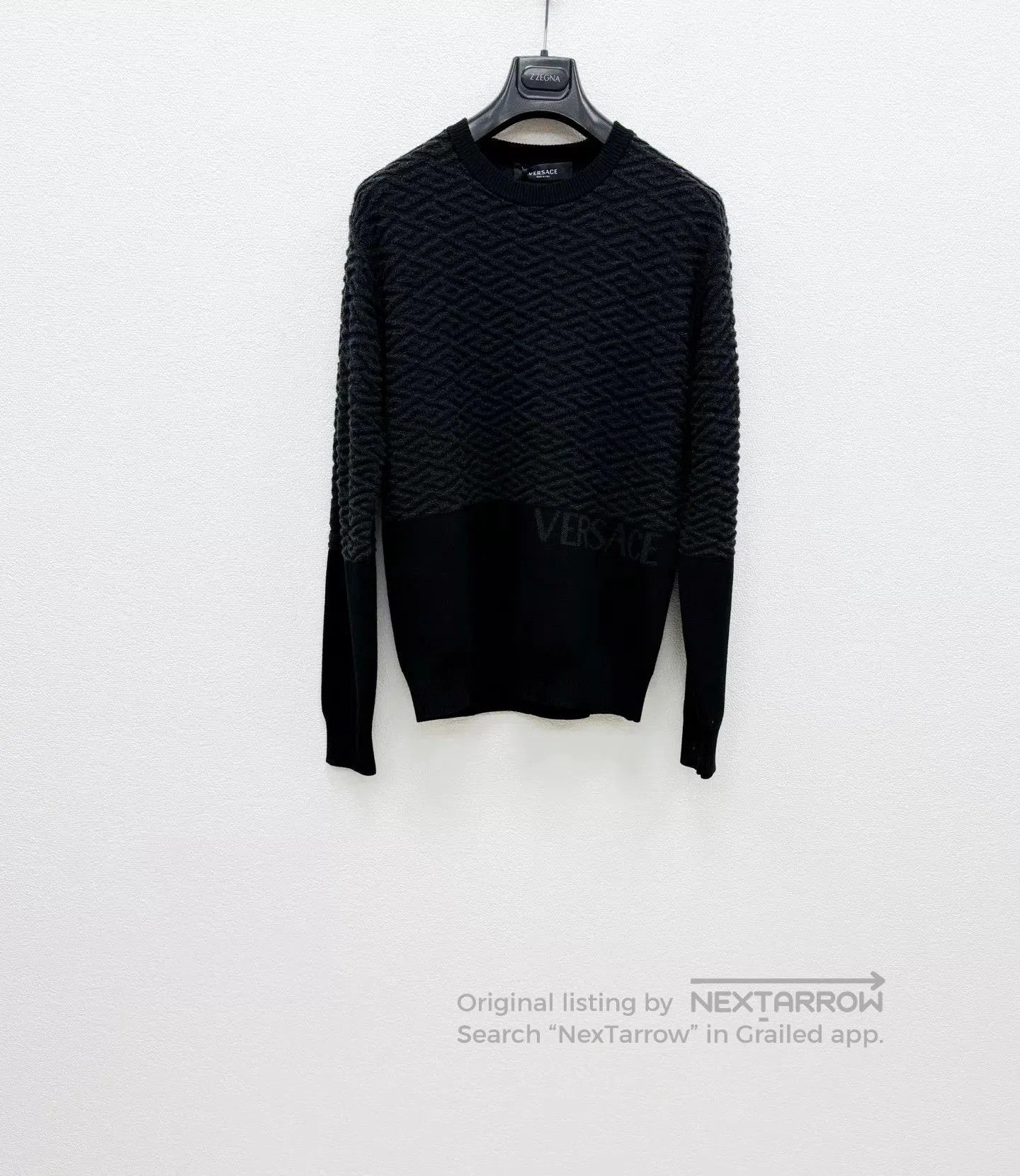 VERSACE Wool Knit Sweater Jacket.