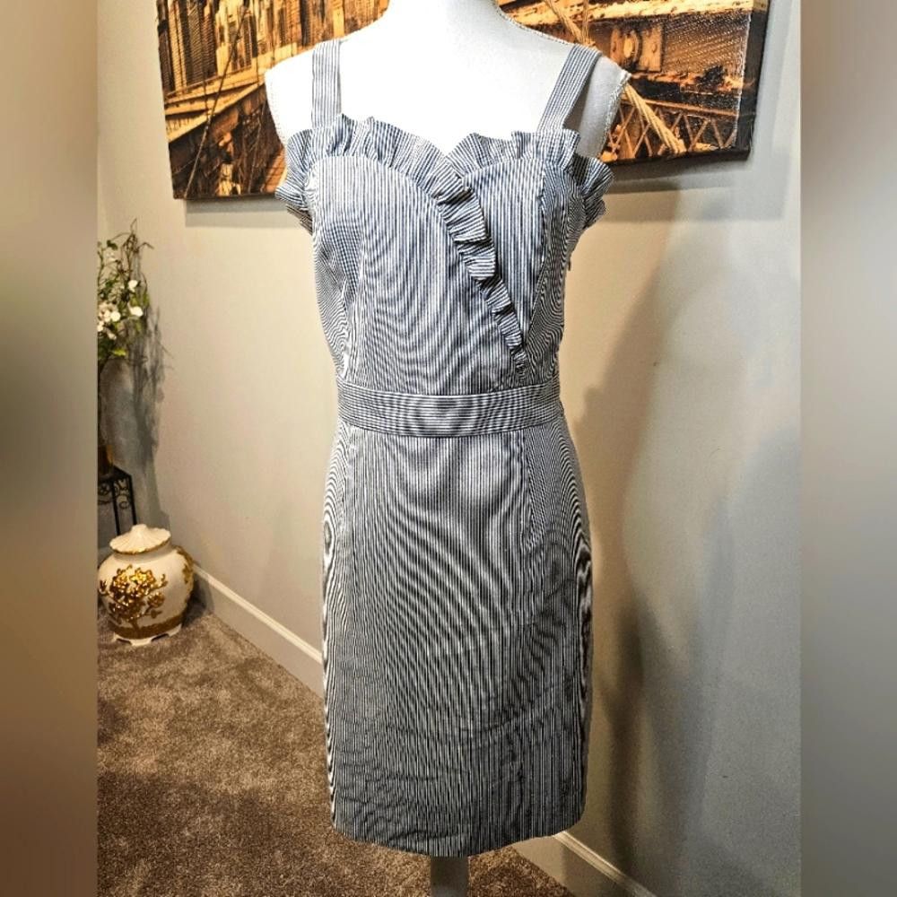 Daniel Cremieux Cremieux Chic Striped Ruffle Dress Size 10 Grailed