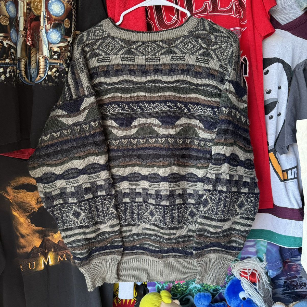 Coogi × Man Made In Australia × Vintage Vintage Farentino 3D Cable Knit Coogi Style Sweater Earth Size US L / EU 52-54 / 3 - 5 Thumbnail