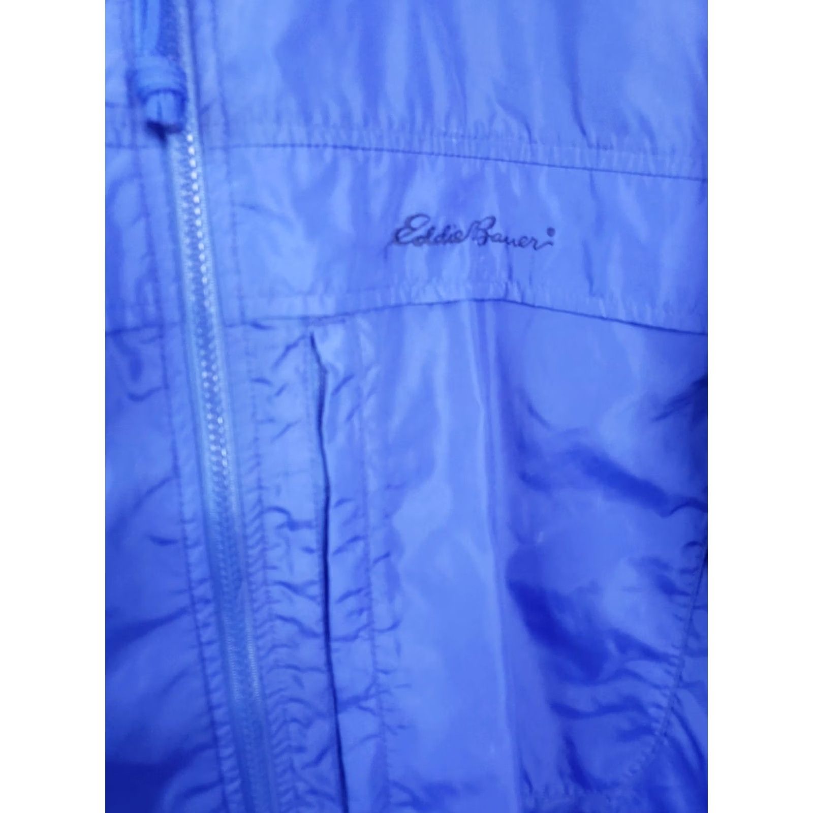 Eddie Bauer Eddie Bauer Rain Jacket Parka Blue XL Stowaway Hood Full Zip Men Coat Size US XL / EU 56 / 4 - 3 Thumbnail