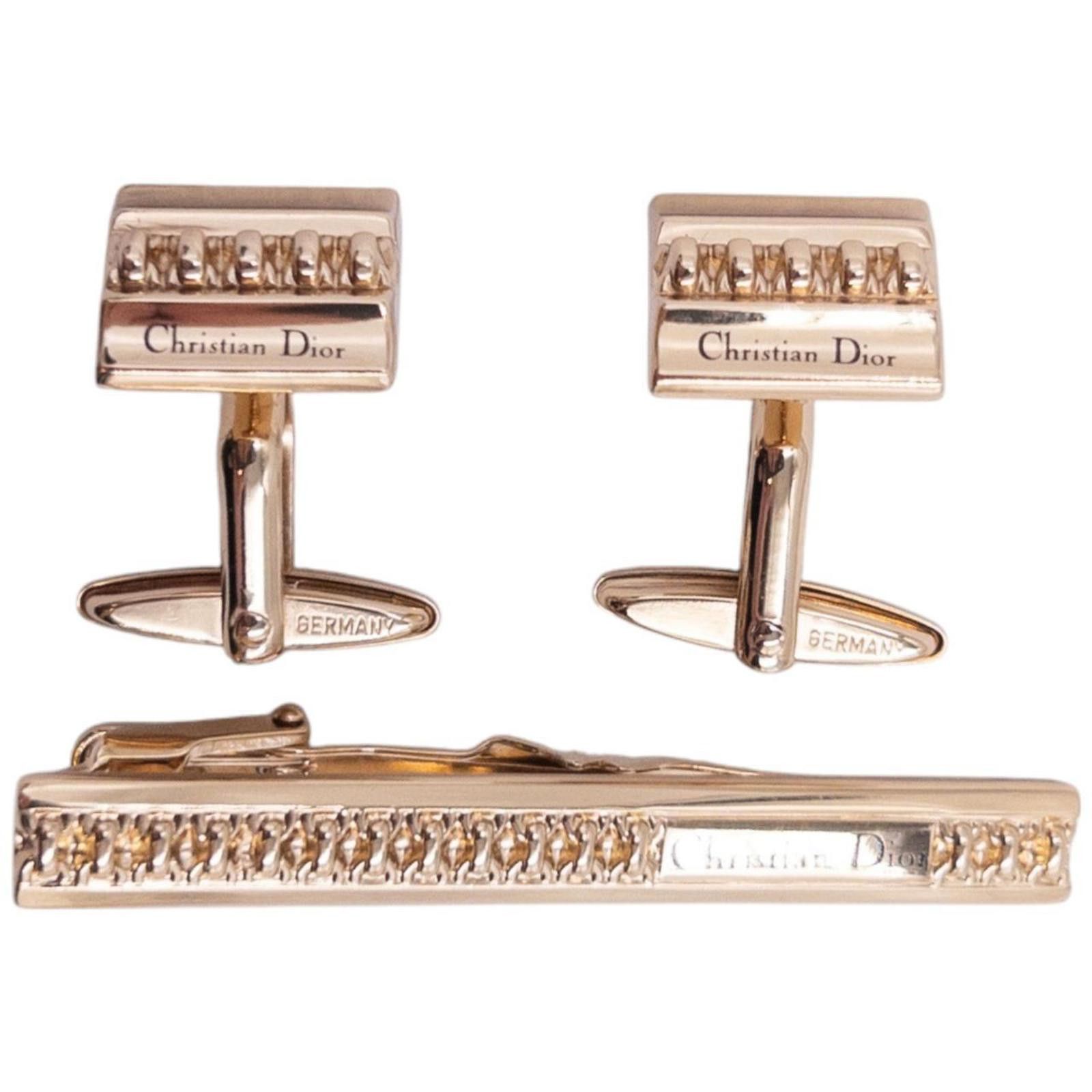 Dior Vintage Dior Cuff Links & Tie Clip Set Size ONE SIZE - 2 Thumbnail
