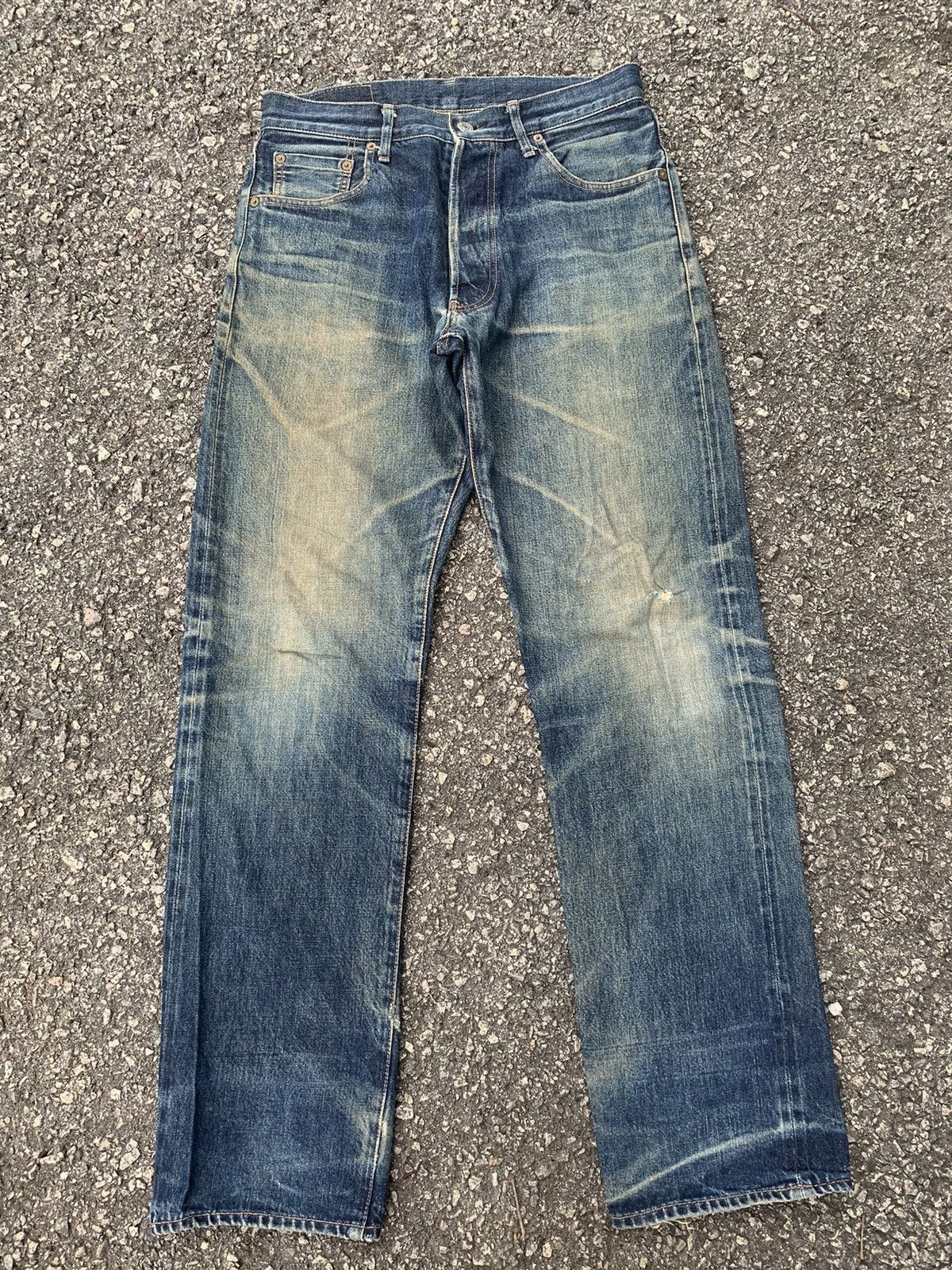 Vintage Rare Octopus Army Redline Selvedge Distressed Denim