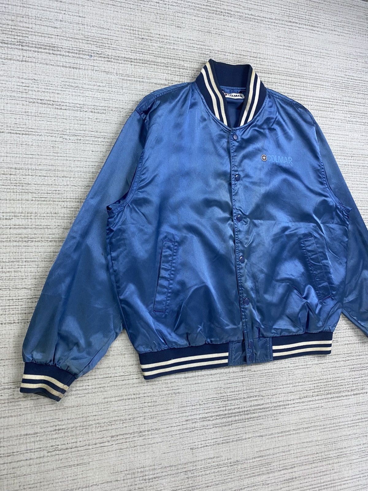 Colmar × Japanese Brand Vintage Colmar Rare Satin Big Logo Varsity Jacket Size US L / EU 52-54 / 3 - 3 Thumbnail