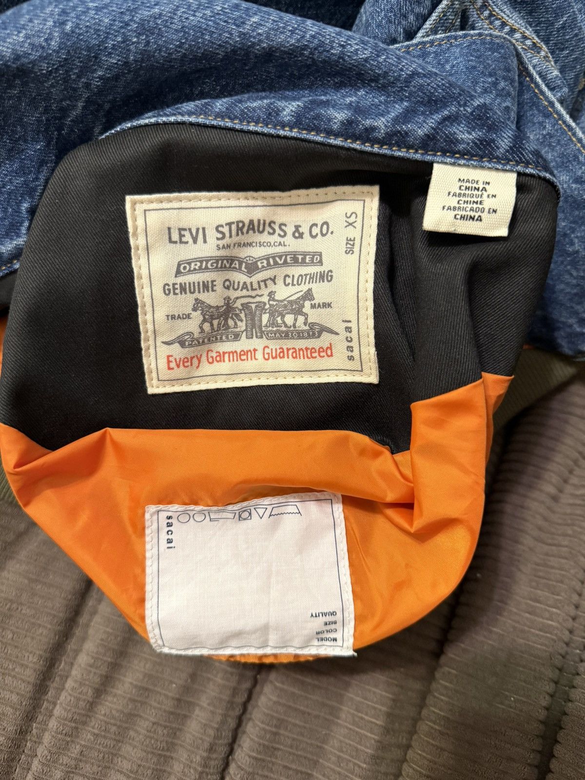 Sacai Sacai x Levi’s Reversible Denim Bomber Jacket Size US XS / EU 42 / 0 - 8 Thumbnail