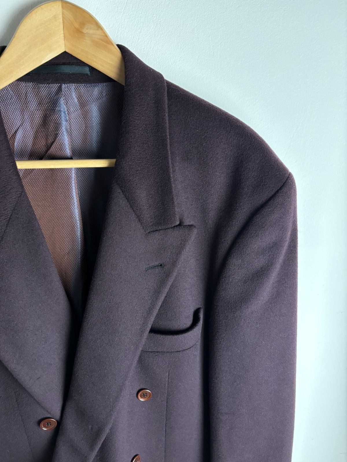 Vintage Vintage Jean Benson Cashmere Purple Double Breasted Blazer Size 54L - 4 Thumbnail