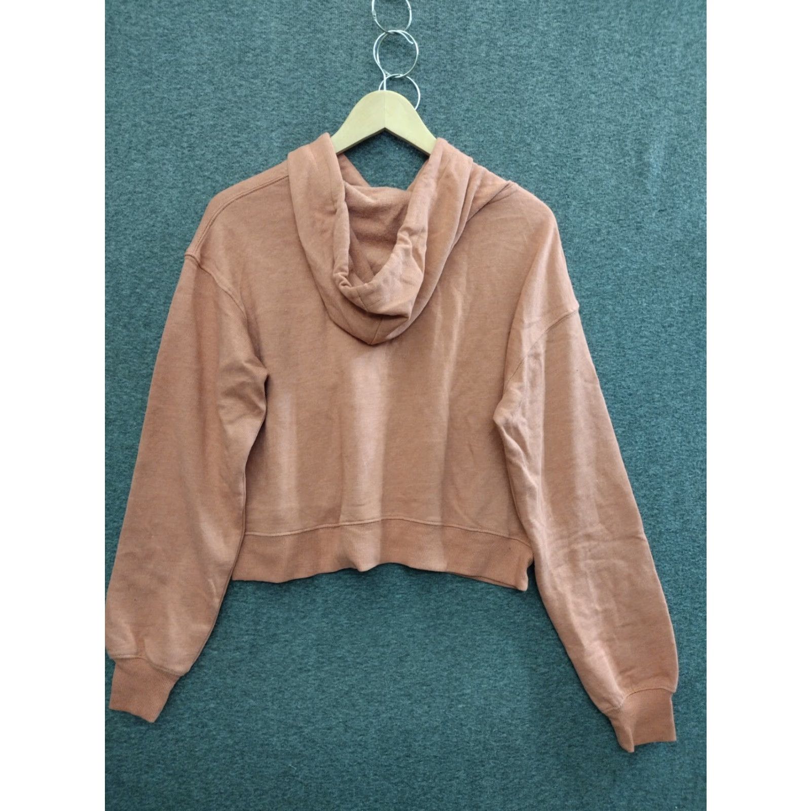 Vintage S Sweatshirt Hoodie Women's Small Light Brown Cropped Long Sleeve Size S / US 4 / IT 40 - 2 Thumbnail