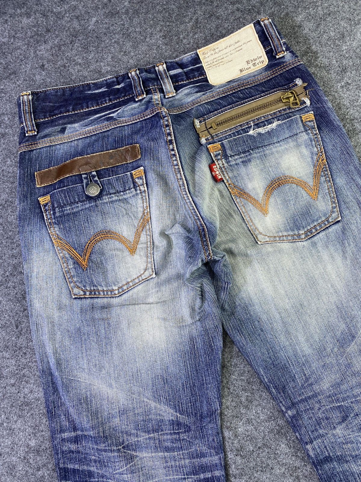 Edwin × Japanese Brand × Jean Edwin Blue Trip Wash Denim - J960 Size US 34 / EU 50 - 15 Thumbnail