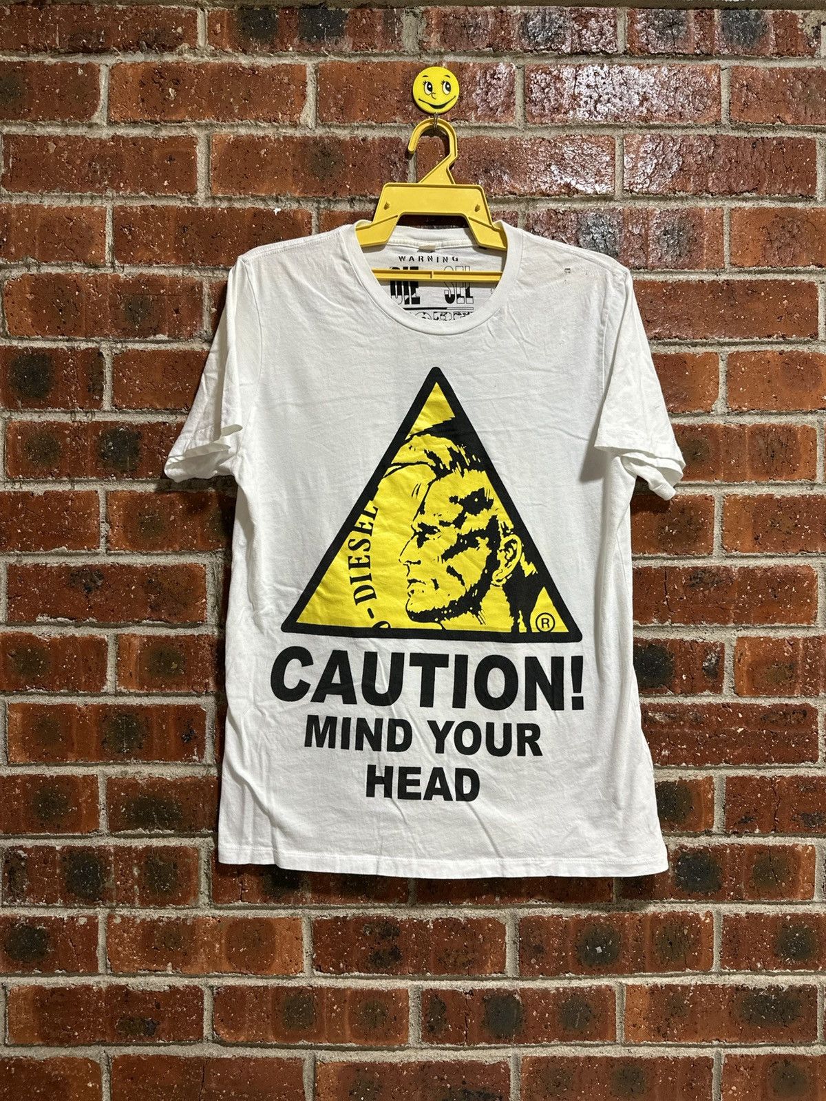 Diesel × Vintage Vintage Diesel Caution! Mind Your Head Faded Tee Size US M / EU 48-50 / 2 - 1 Thumbnail