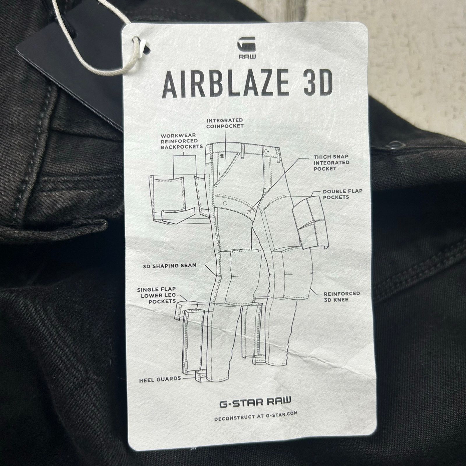 G-Star G-Star RAW Airblaze 3D Skinny Fit Black Jeans Size US 30 / EU 46 - 4 Thumbnail