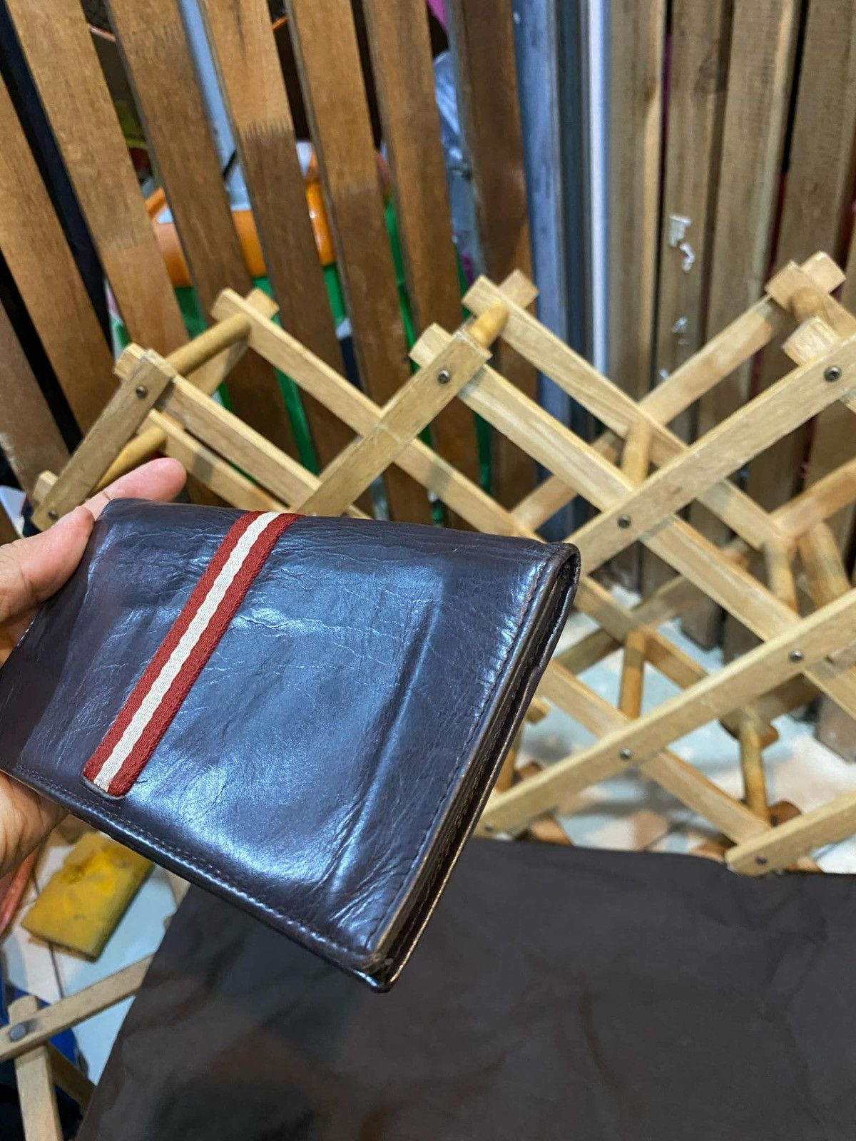 Bally × Designer × Vintage Bally Wallet Purse Brown Red Canvas Leather unisex Size ONE SIZE - 5 Thumbnail