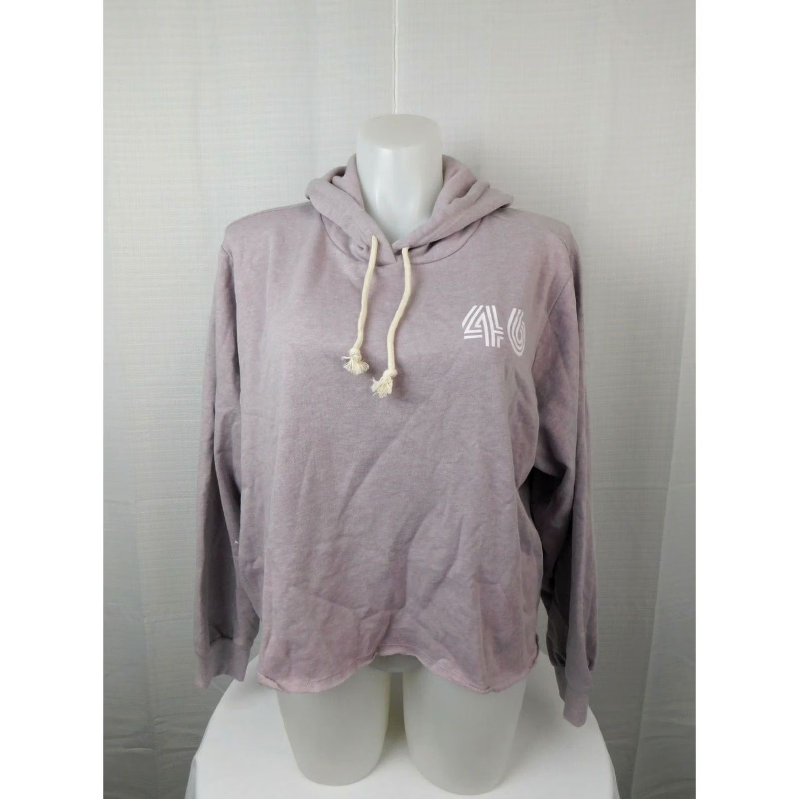 Soffe Soffe Hoodie Women's 2X Plus Size Crop Crew Neck Knit Cotton Blend Purple Chalk Vintage Theme Athleisure Modern Hoodie Size XXL / US 16-18 / IT 52-54 - 4 Thumbnail